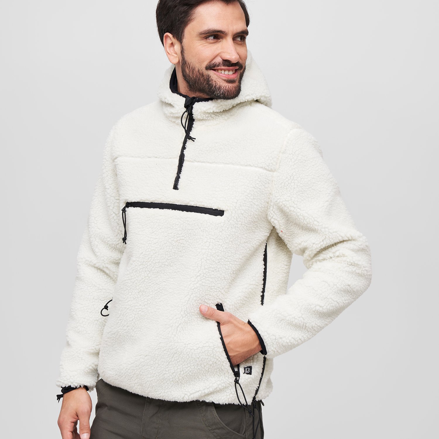 Brandit - Teddyfleece Troyer Worker Sweater blanc