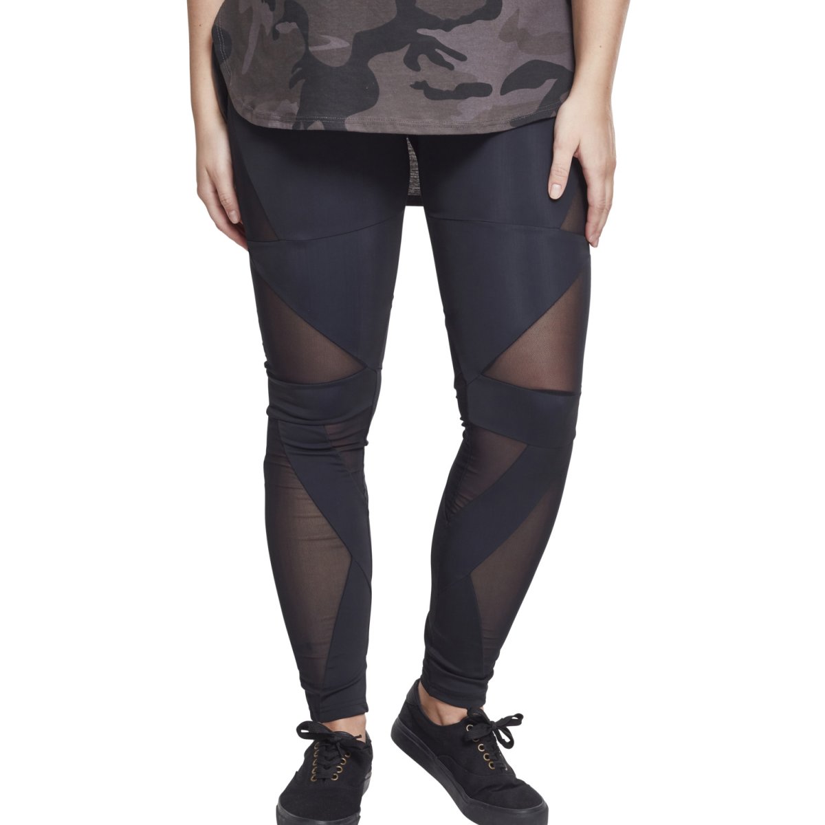 Urban Classics Ladies - TECH MESH Triangle Fitness Leggings