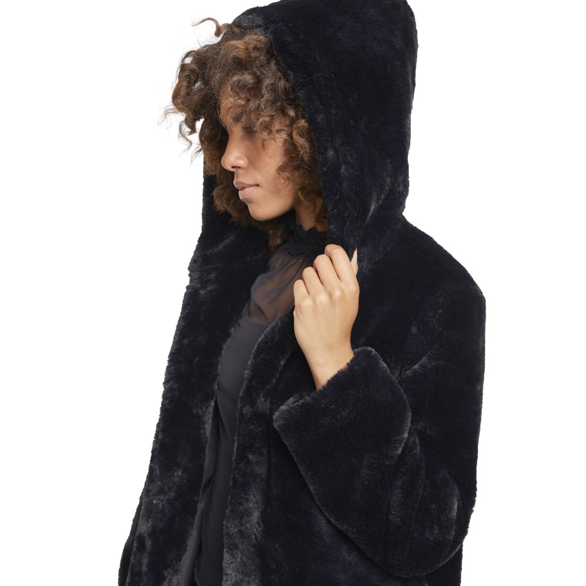 Urban Classics Ladies - Hooded Teddy Winter Mantel