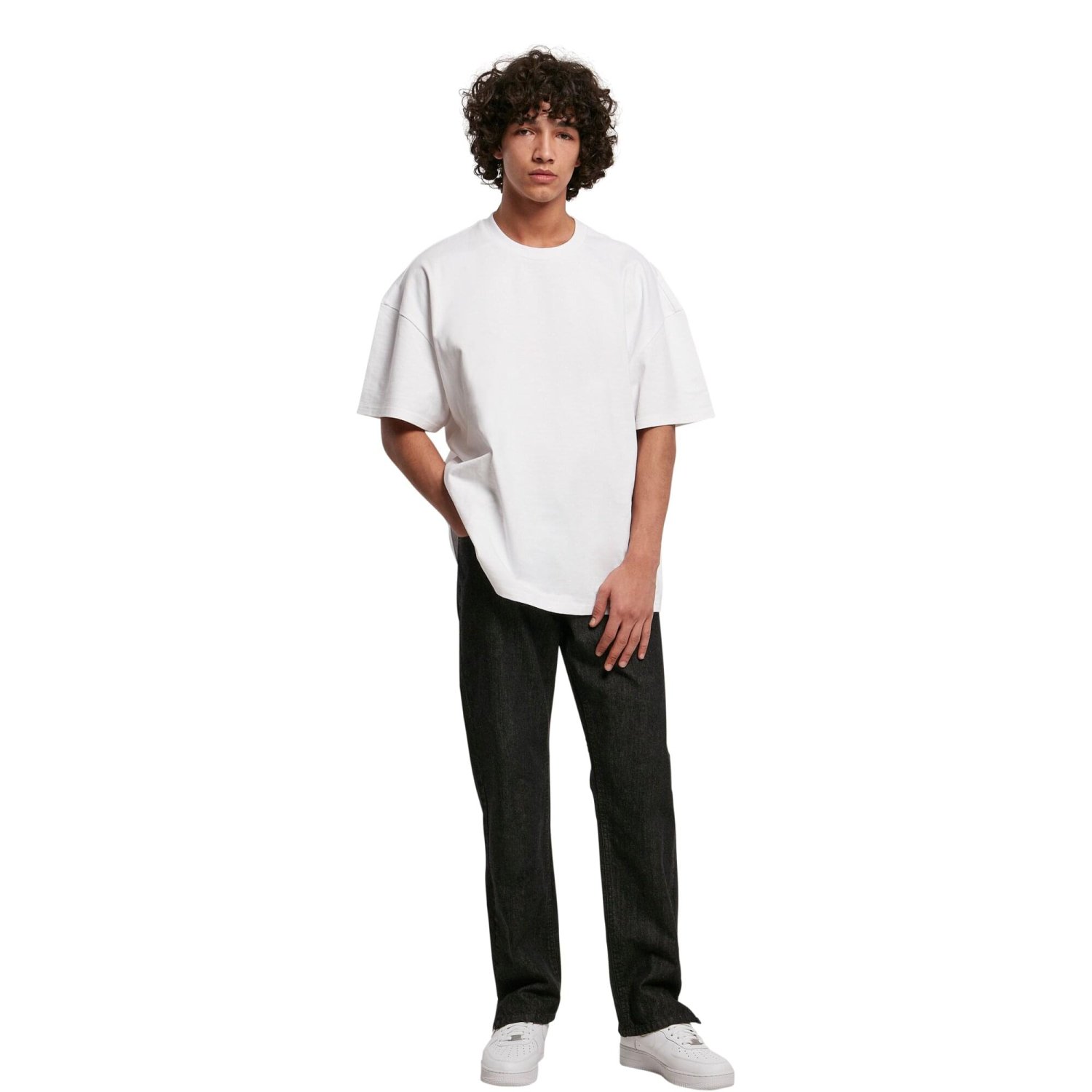 Urban Classics - Straight Slit Loose-Fit Jeans black raw