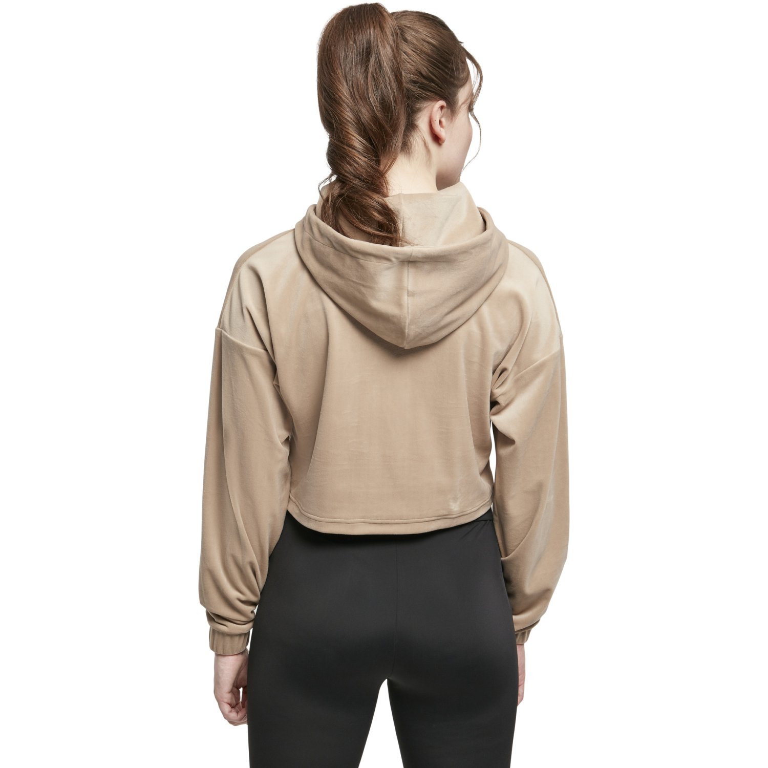 Urban Classics Ladies - VELVET Short Oversized Cropped Hoody