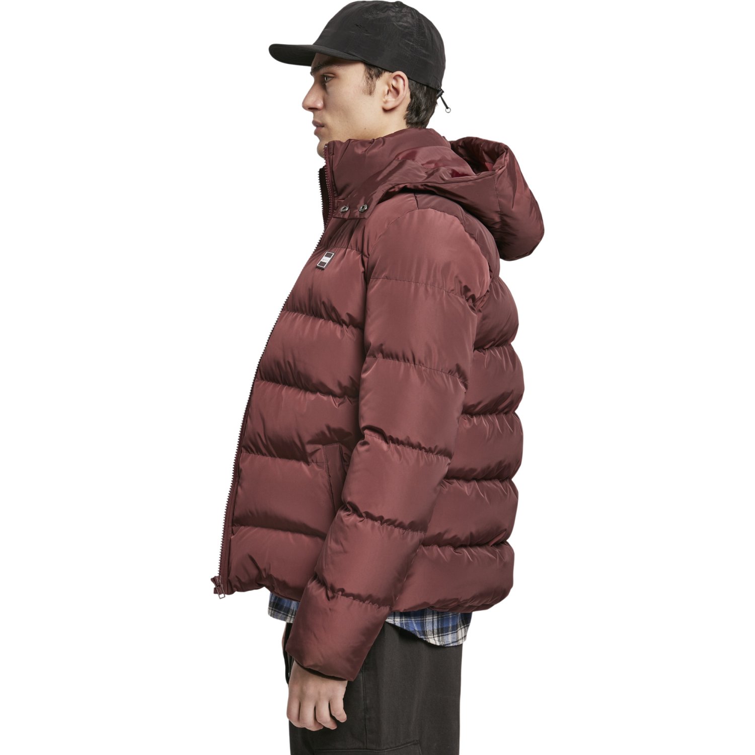 Urban Classics - HOODED PUFFER Winter Jacket cherry