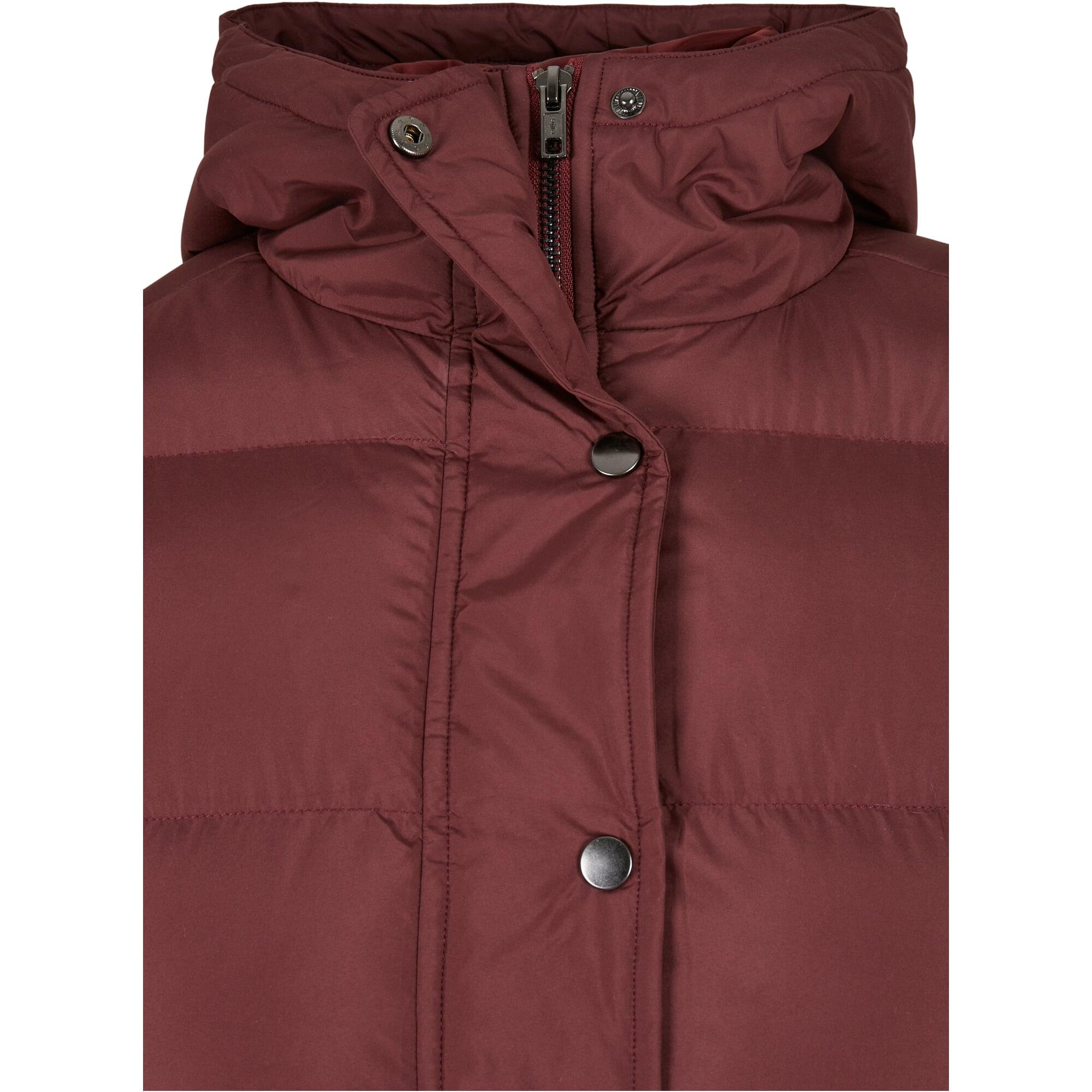 Urban Classics Ladies - Hooded Puffer Winterjacket cherry