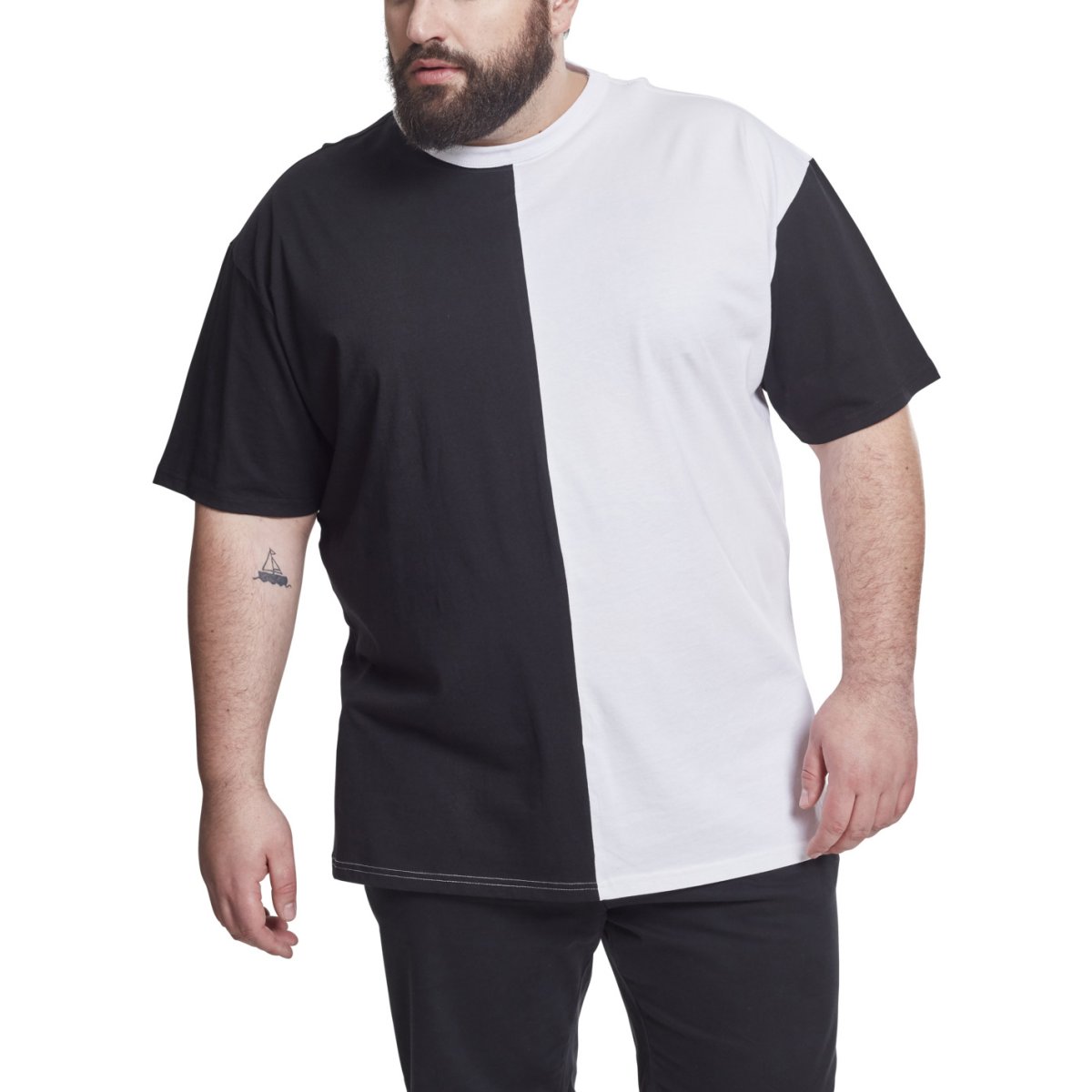 Urban Classics - HARLEQUIN Oversized Shirt schwarz / weiß