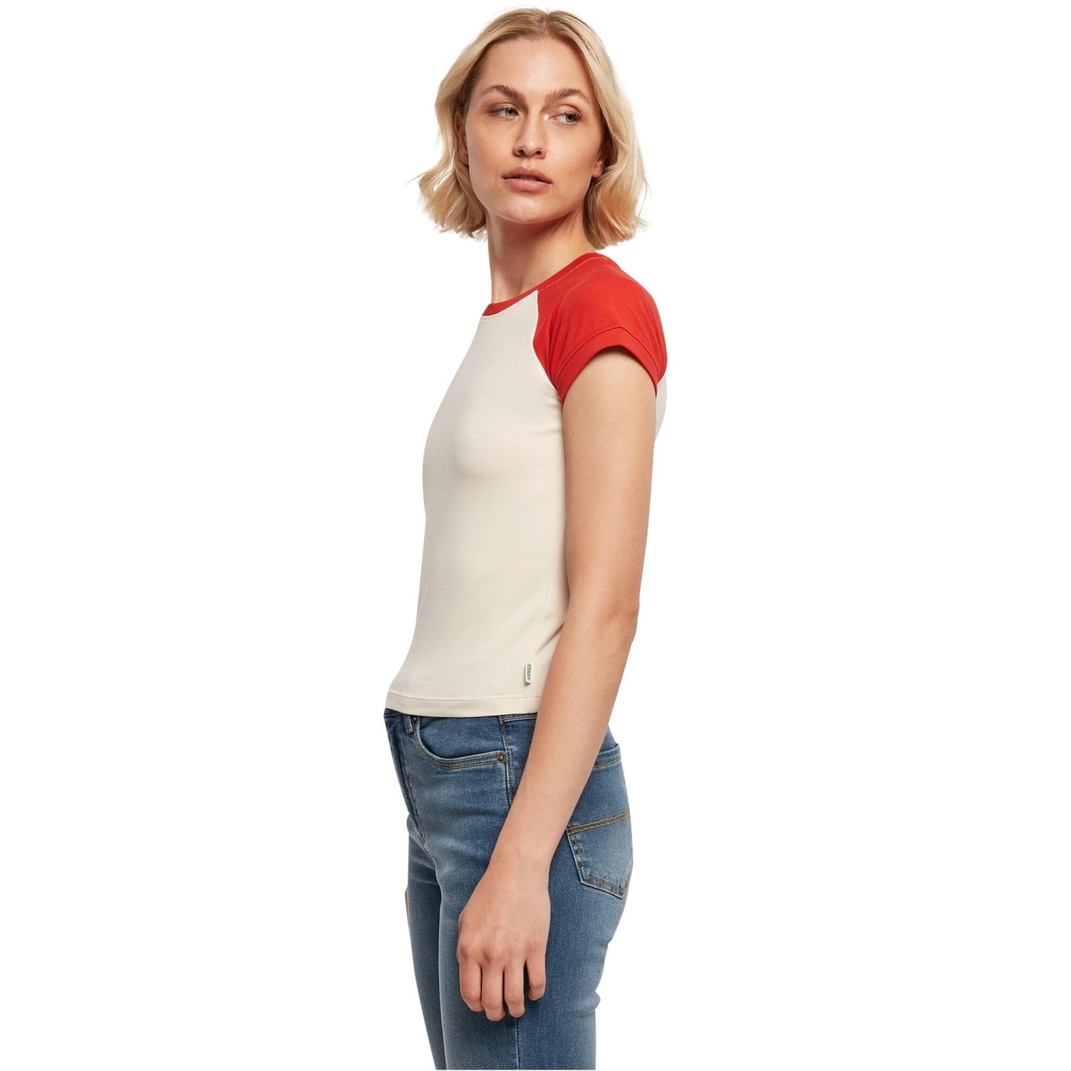 Urban Classics Ladies - Organic Stretch Retro Shirt sand red