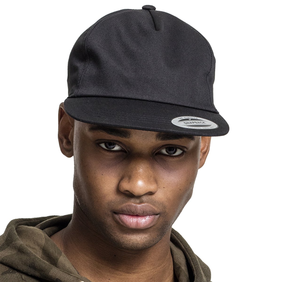 Flexfit 5-Panel Unstructured Snapback Cap - noir