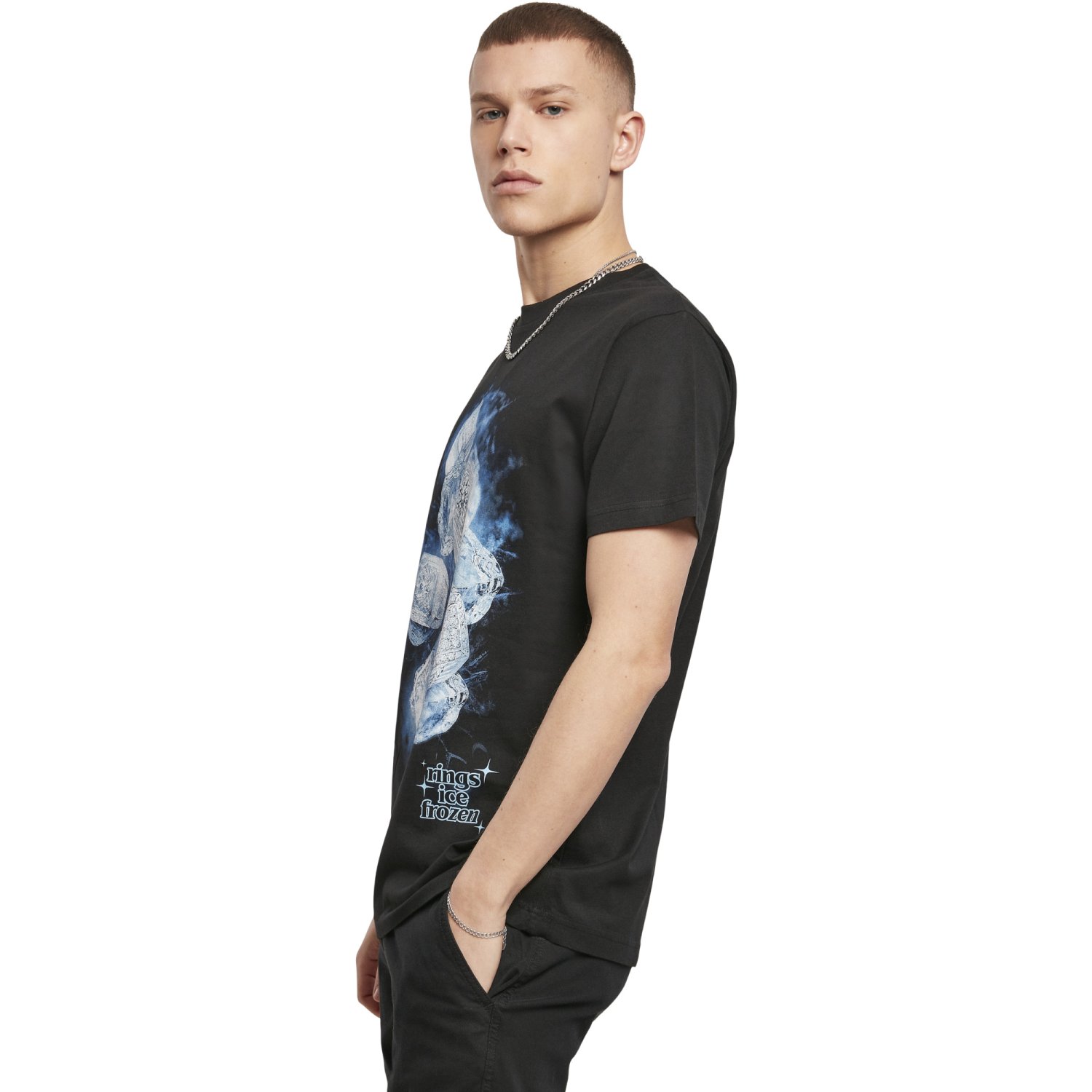 Mister Tee Grafik Shirt - ICED RINGS schwarz