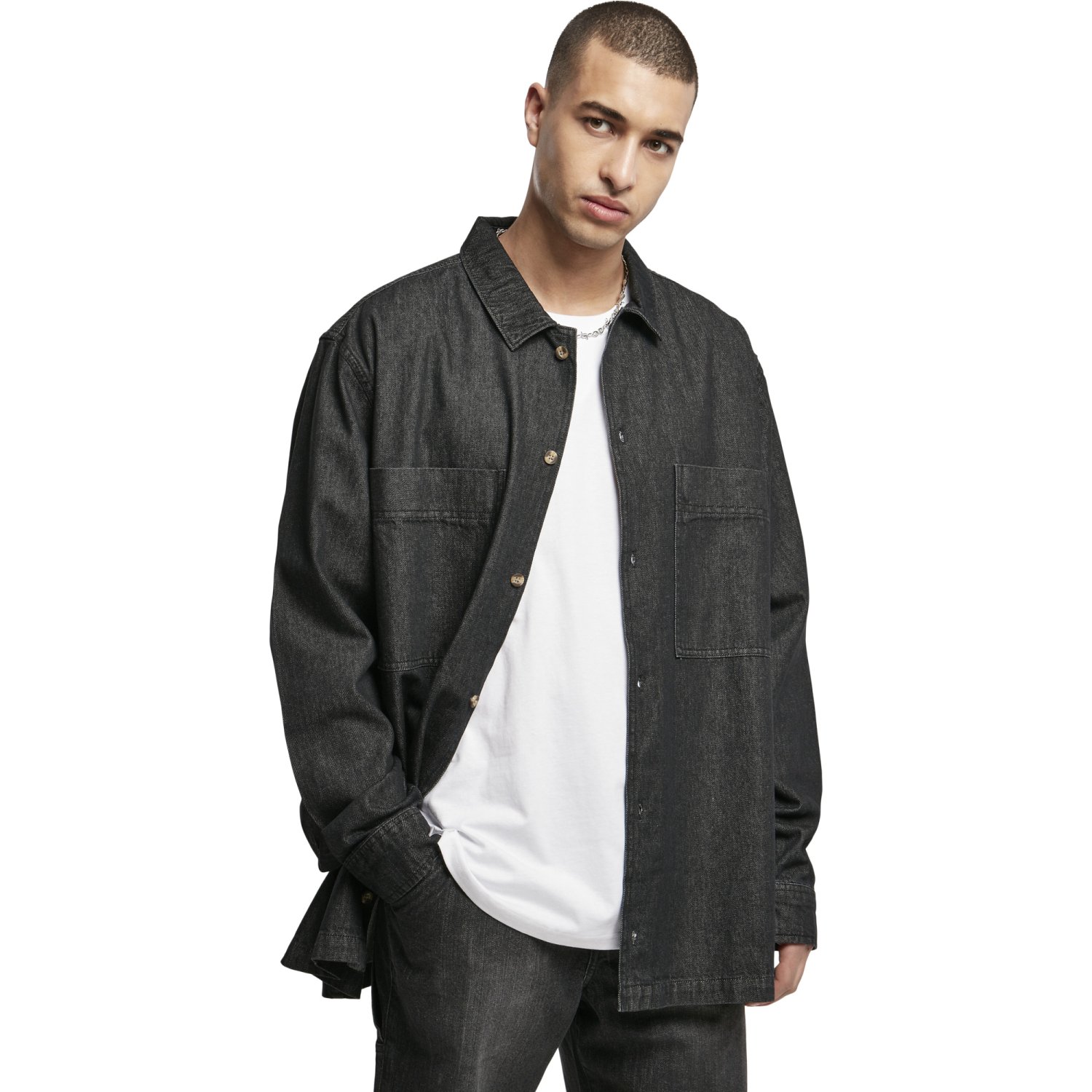 Urban Classics - Oversized Denim Hemd washed