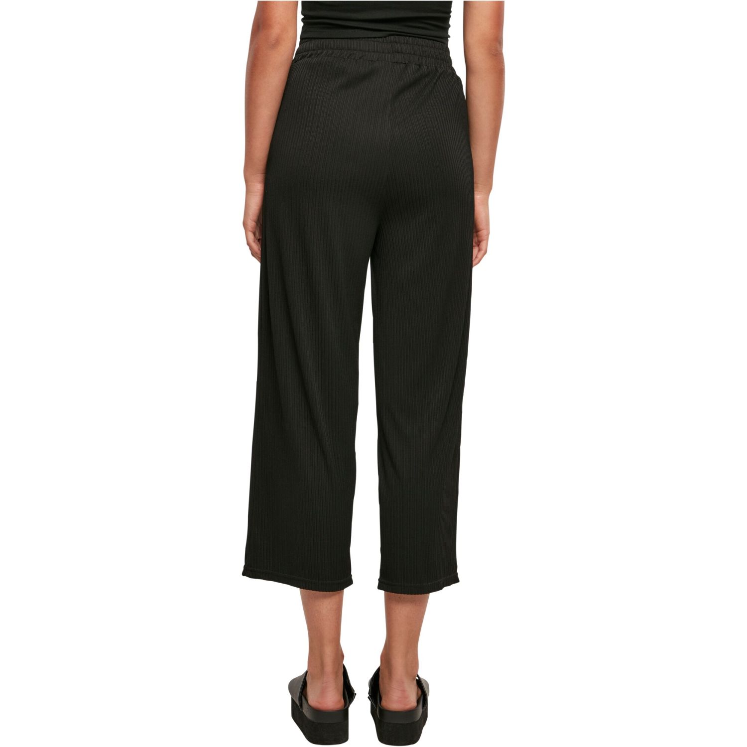 Urban Classics Ladies - Straight Leg Rib Culotte noir
