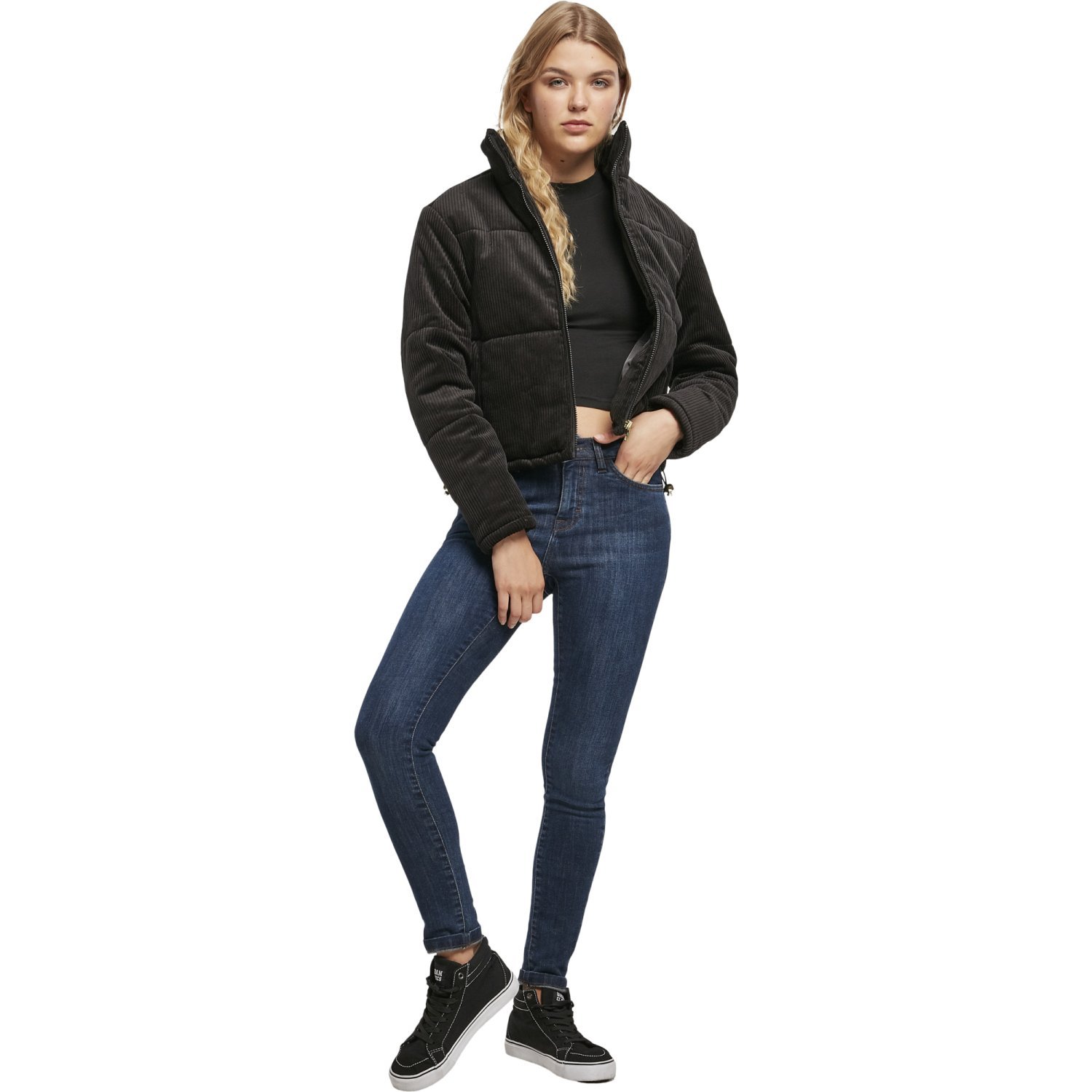 Urban Classics Ladies - Corduroy Puffer Jacket black