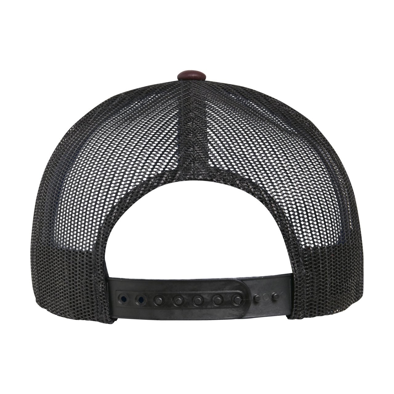 Flexfit Faux Cuir Trucker Snapback Cap - maroon