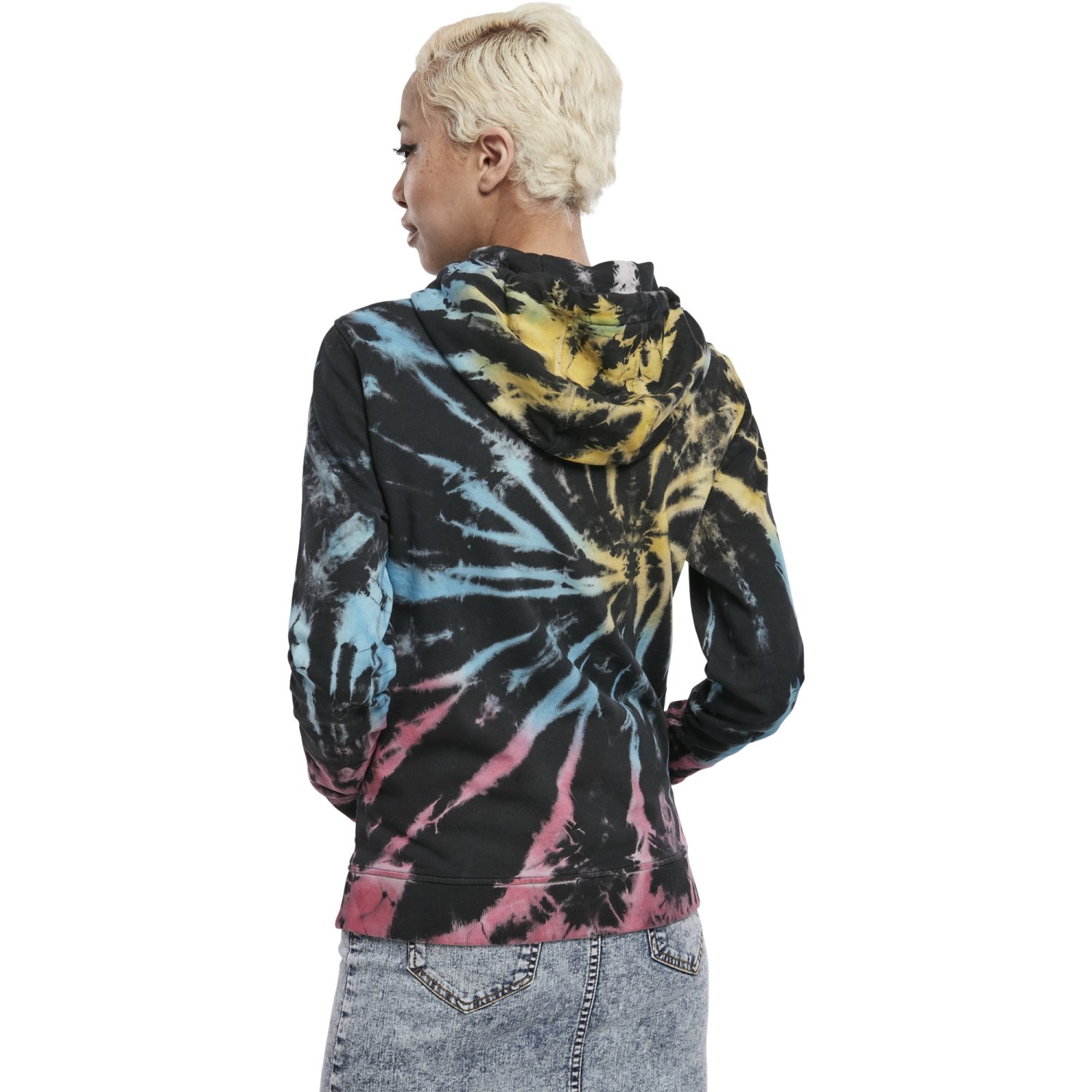 Urban Classics Ladies - Tie Dye Hoody noir