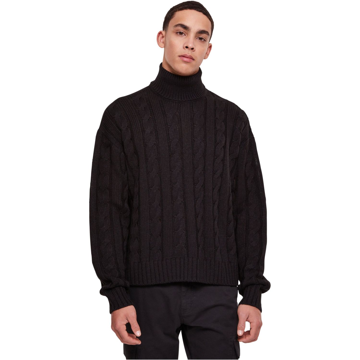 Urban Classics - Boxy Roll Neck Sweater noir