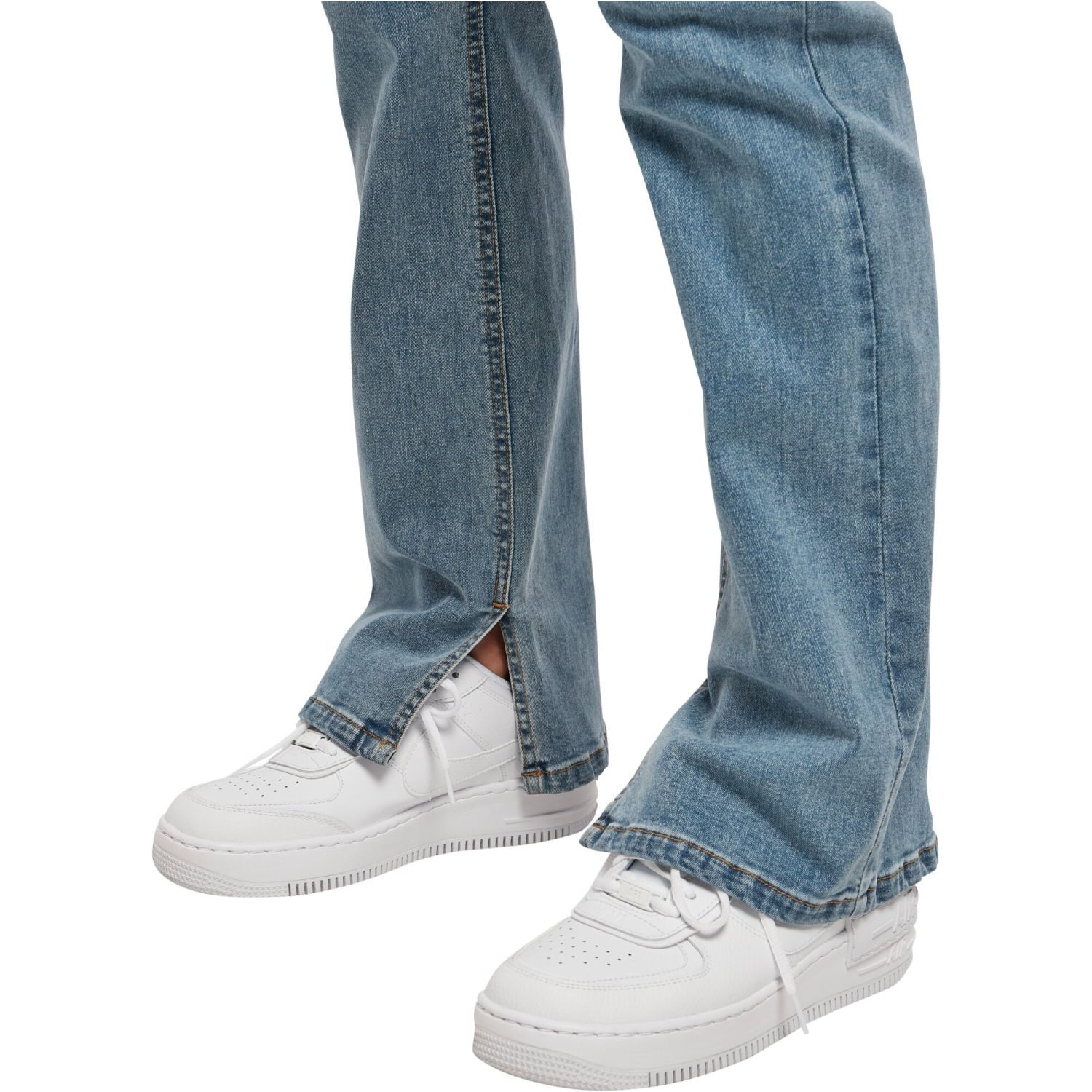 Urban Classics Ladies - High Waist Straight Slit Jeans
