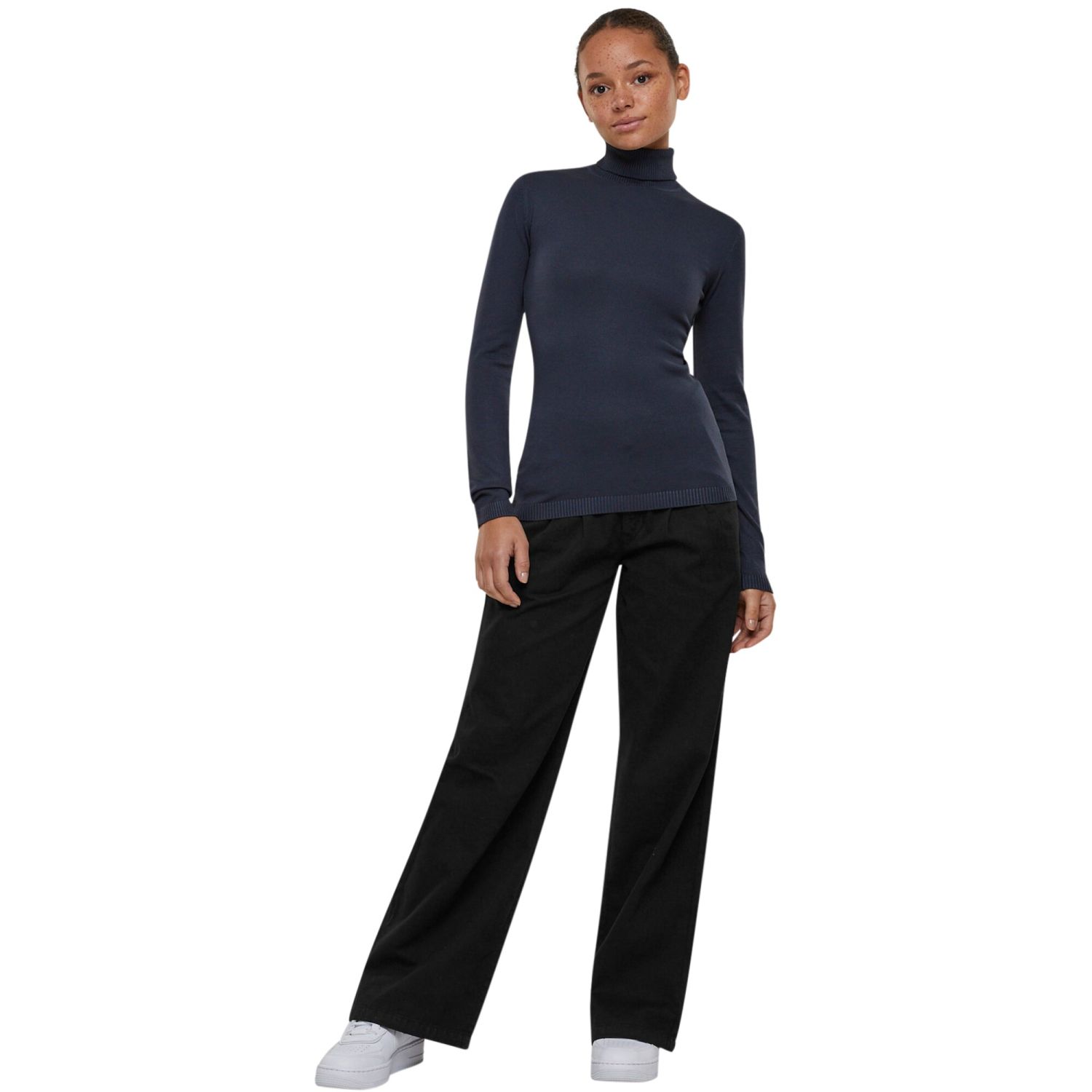 Urban Classics Ladies - Knitted Turtleneck Sweater navy