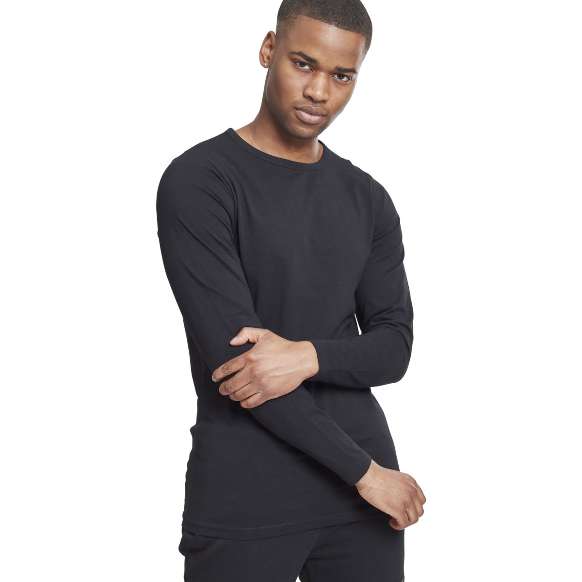 Urban Classics - FITTED STRETCH Manches Longues noir