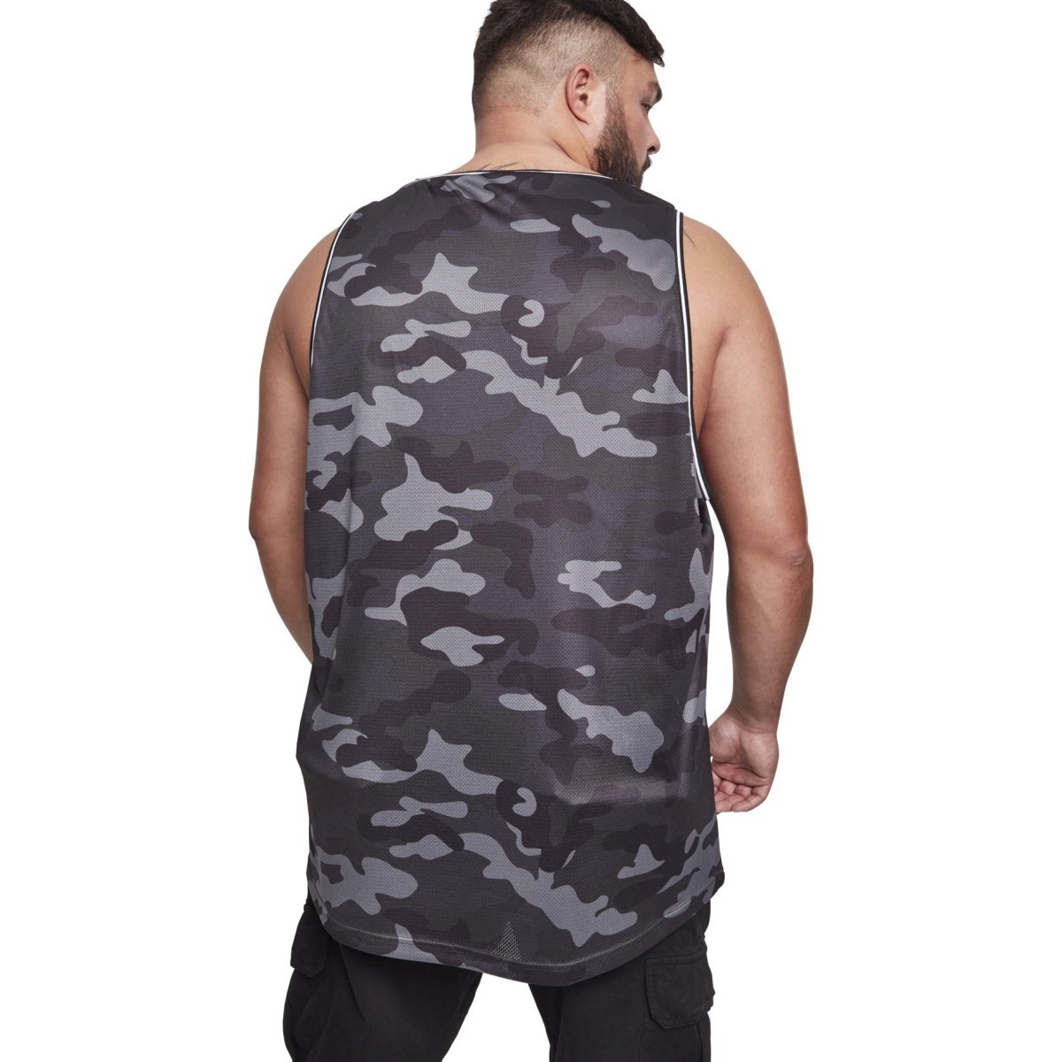 Urban Classics - MESH Tank Top dark grey camo