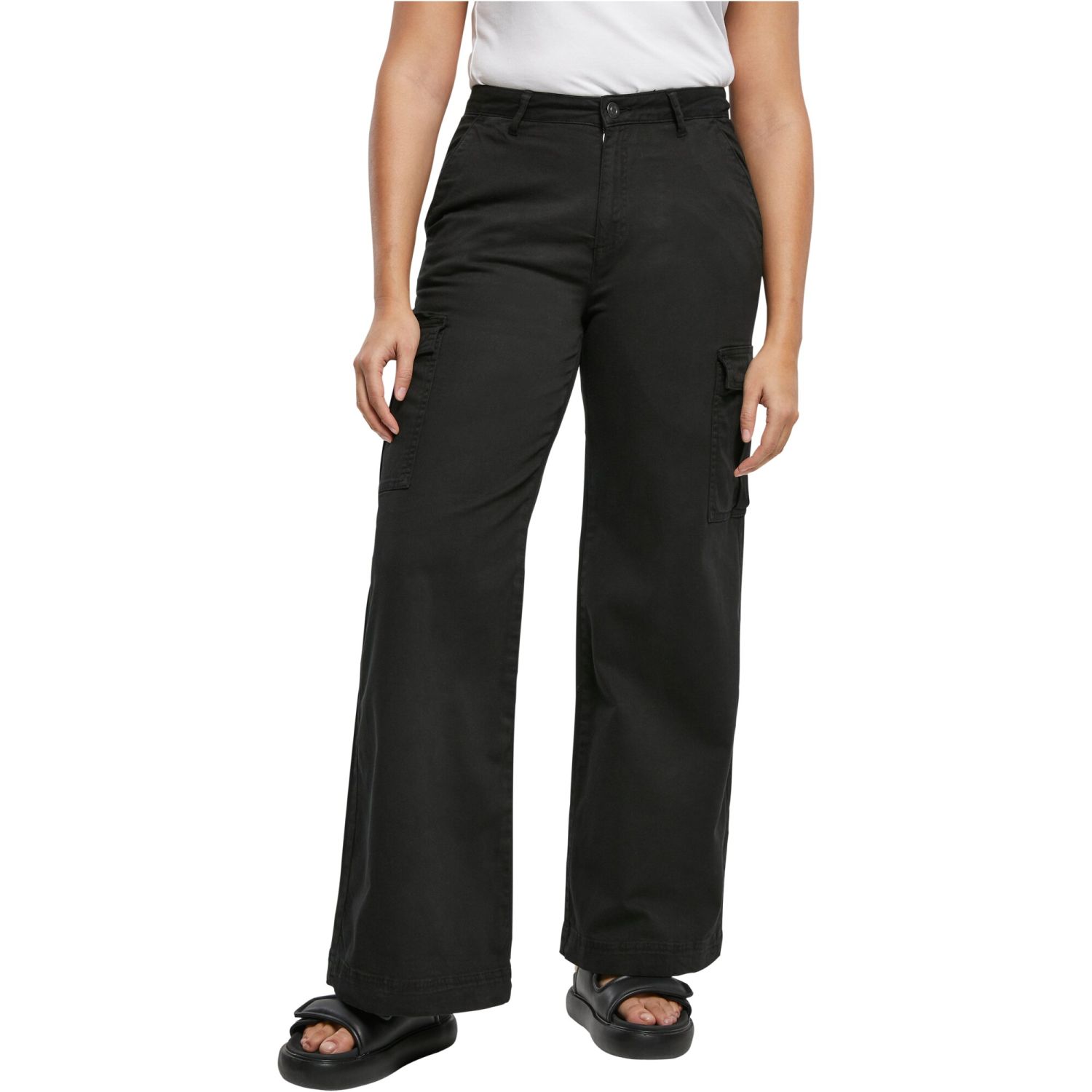 Urban Classics Ladies - Wide Leg Twill Cargo Pantalon