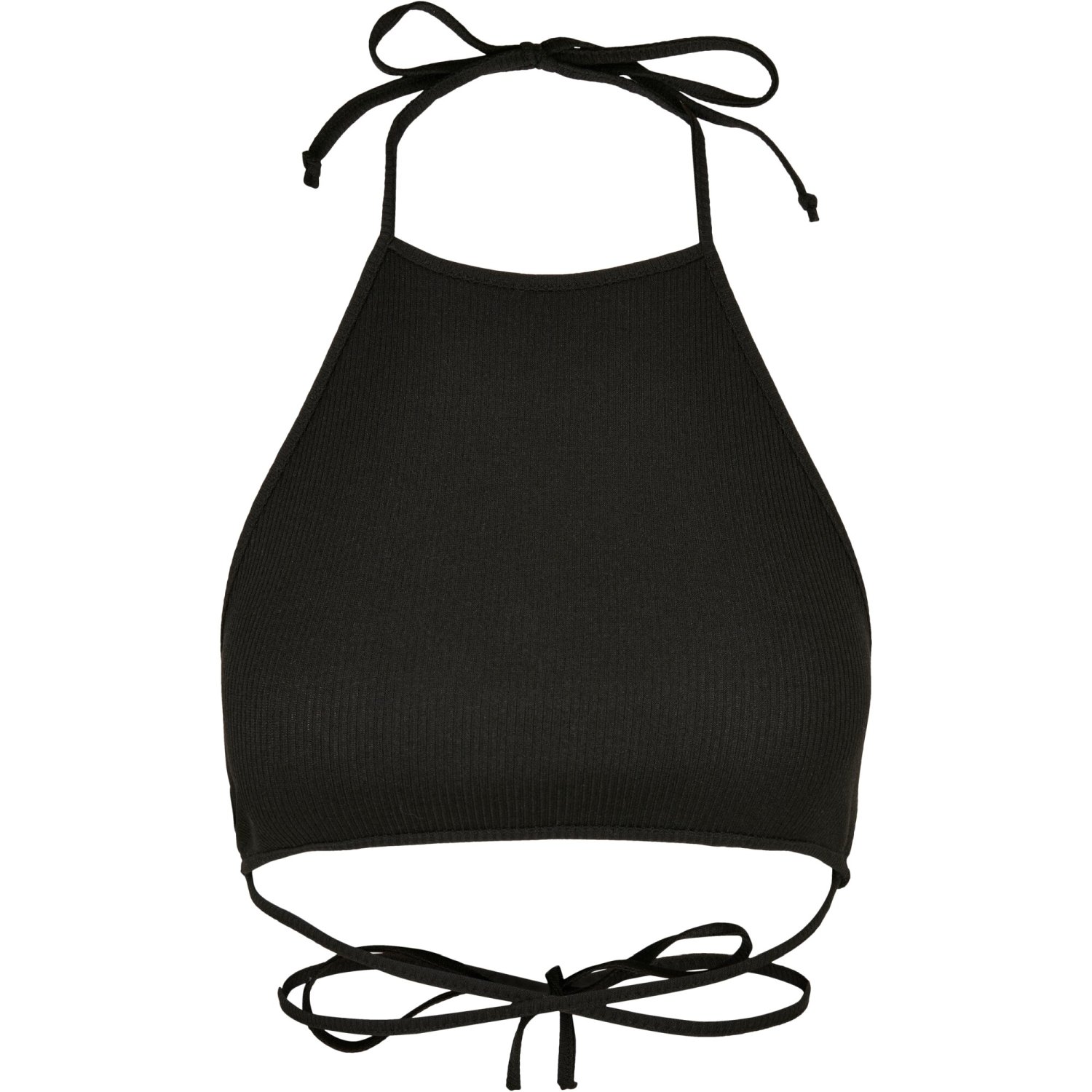 Urban Classics Ladies - Rib Trapeze Cropped Top noir