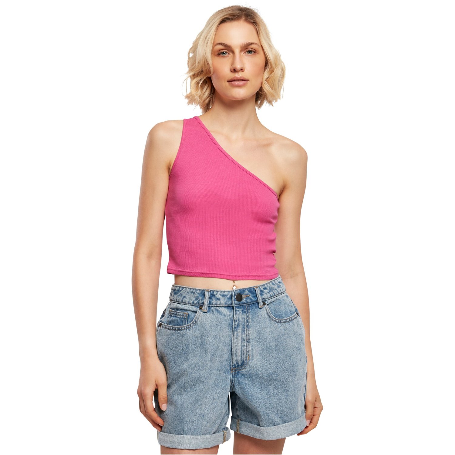 Urban Classics Ladies - Cropped Asymmetric Top pink