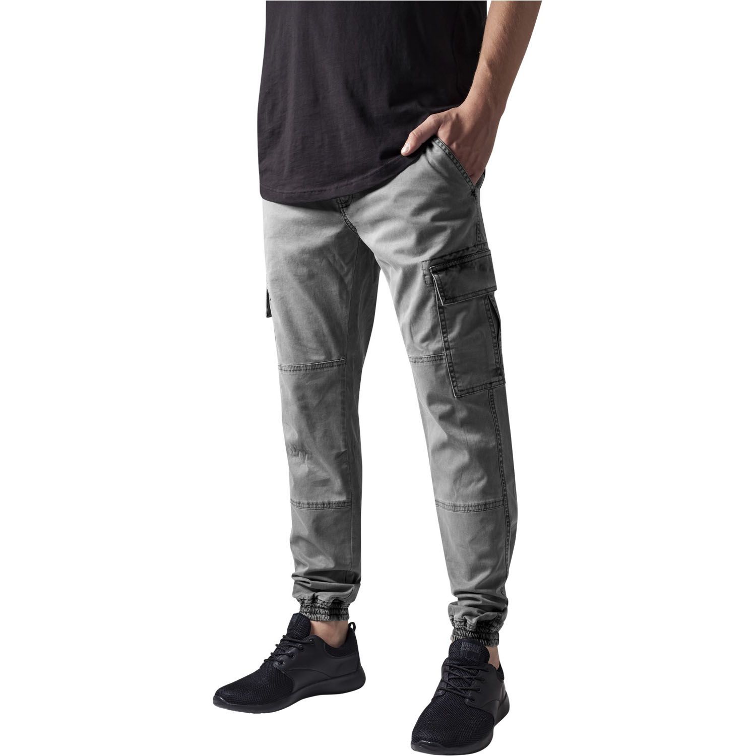 Urban Classics - Washed Cargo Twill Pantalon gris