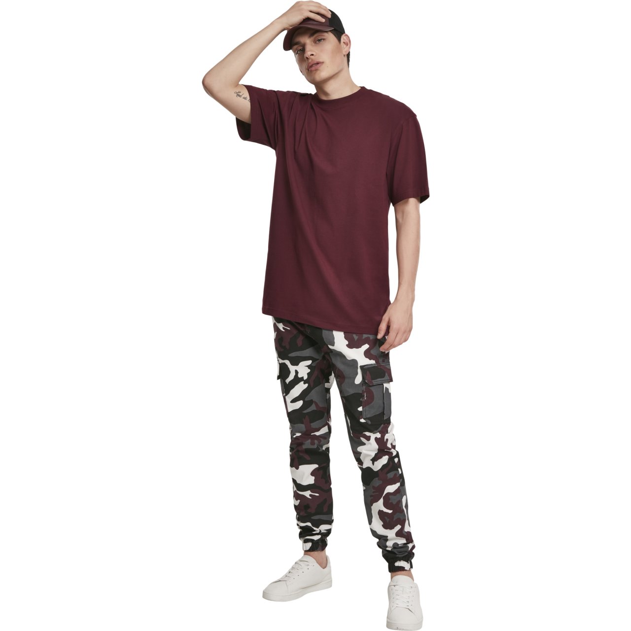 Urban Classics - CARGO Jogging Pantalon 2.0 wine camo