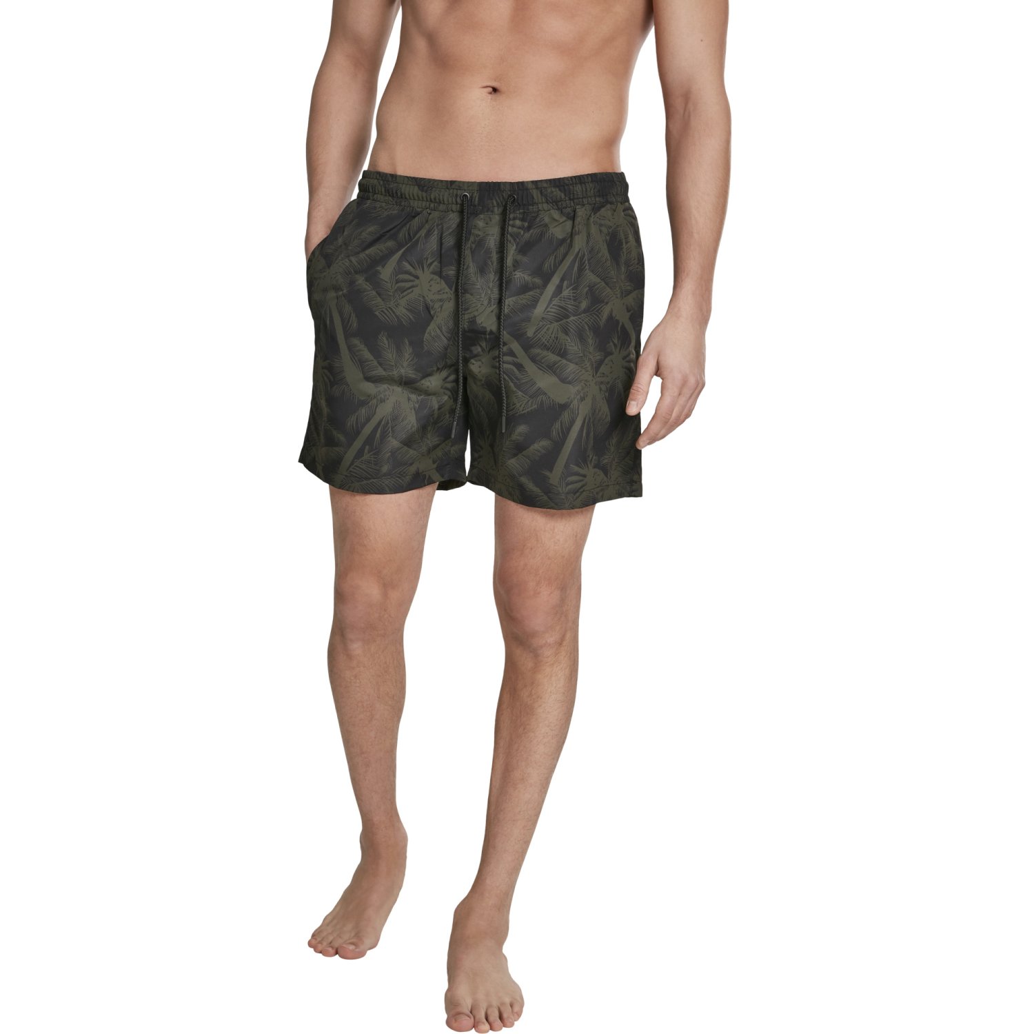 Urban Classics - PATTERN Short de bain palm / olive