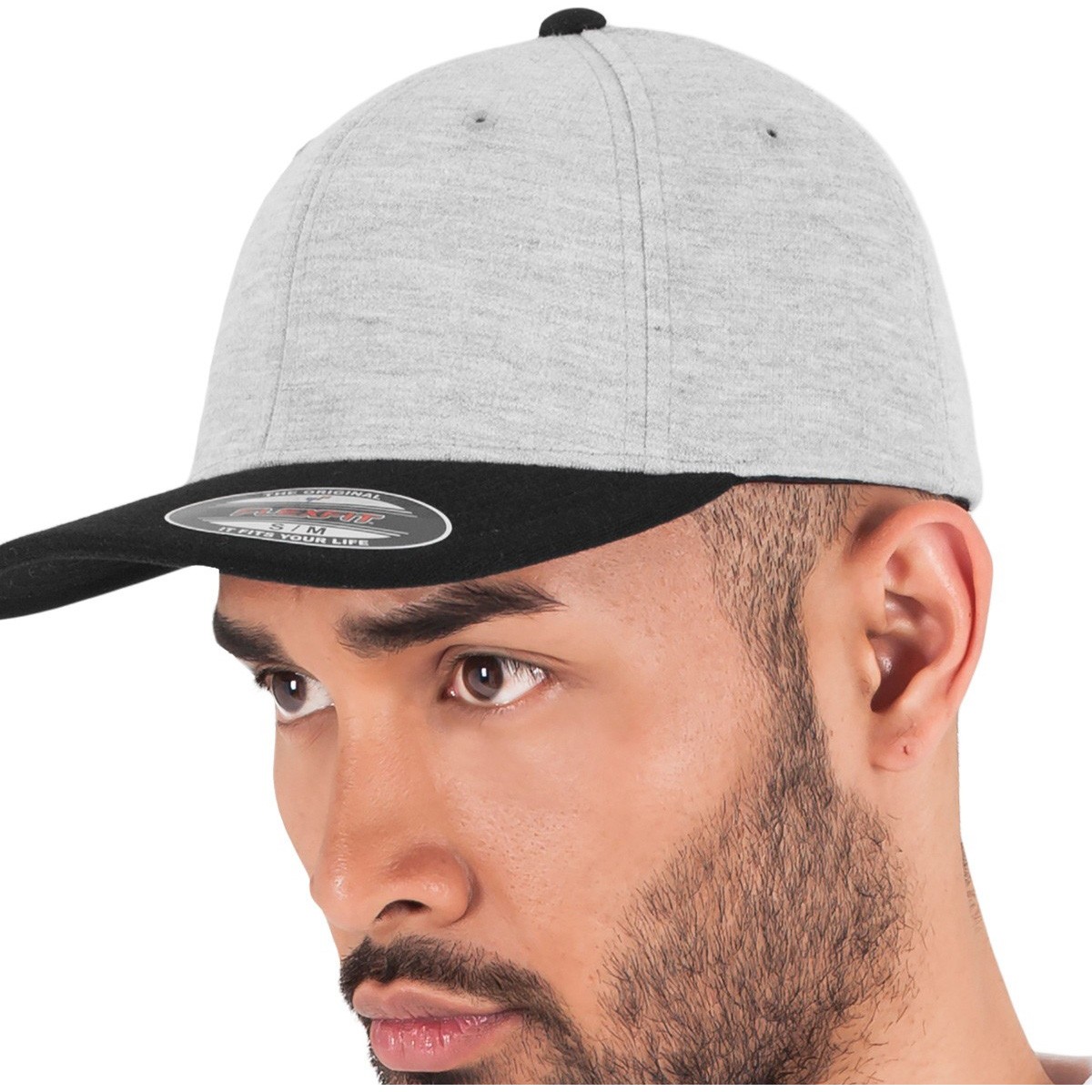 Flexfit DOUBLE JERSEY Stretchable Cap - grau / schwarz
