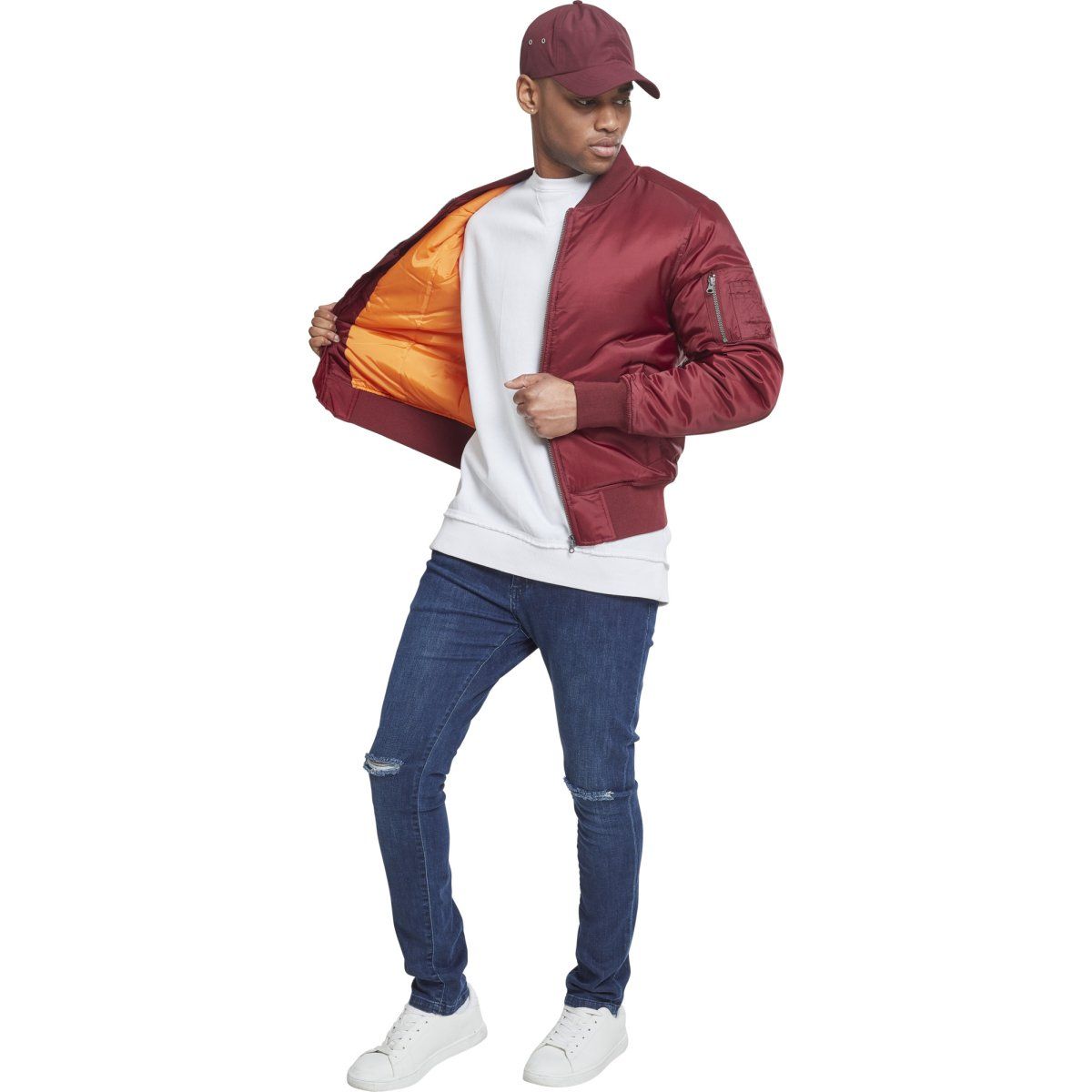 Urban Classics - SHINY BOMBER Veste burgundy