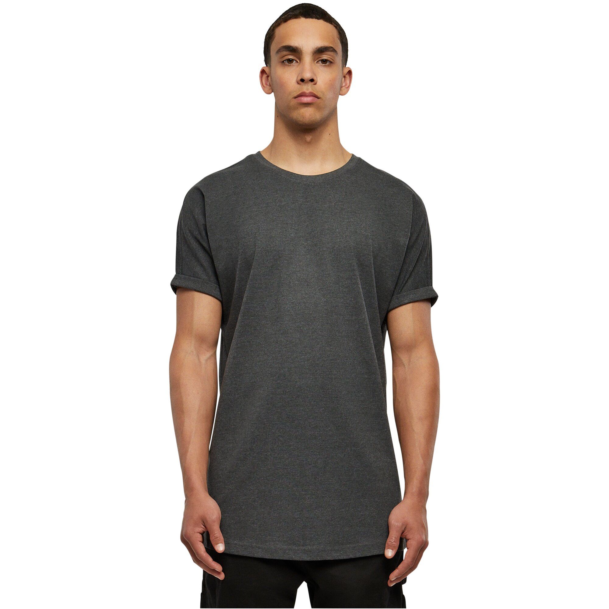 Urban Classics - SHAPED Long Turnup Tee charcoal