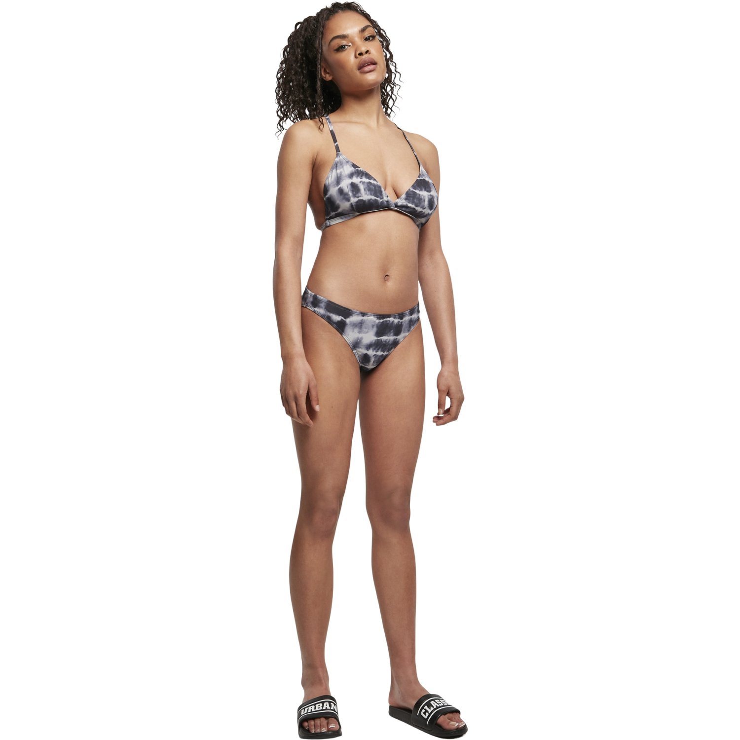 Urban Classics Ladies - Tie Dye Triangle Back Bikini blakc
