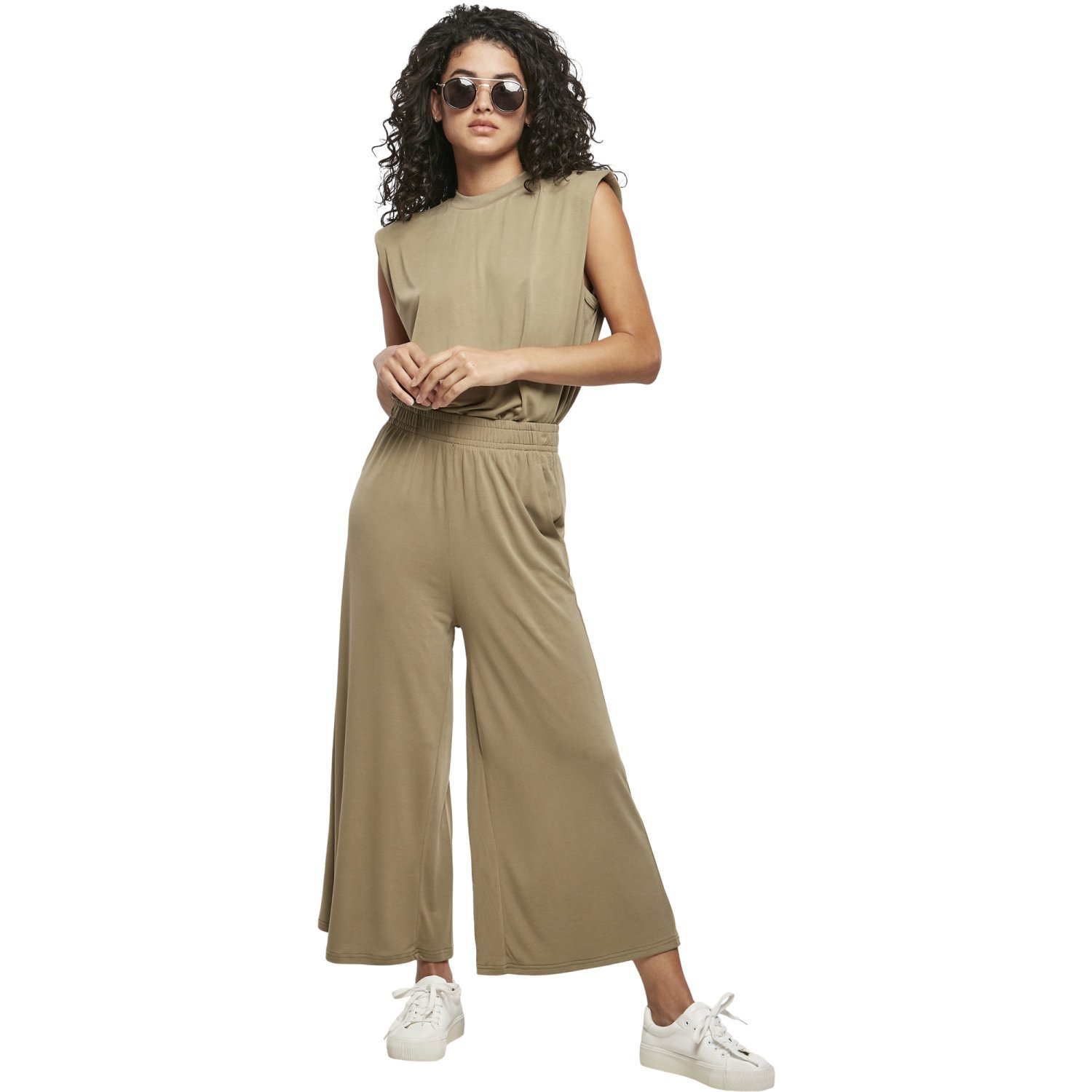 Urban Classics Ladies - Modal Padded Shoulder Shirt khaki