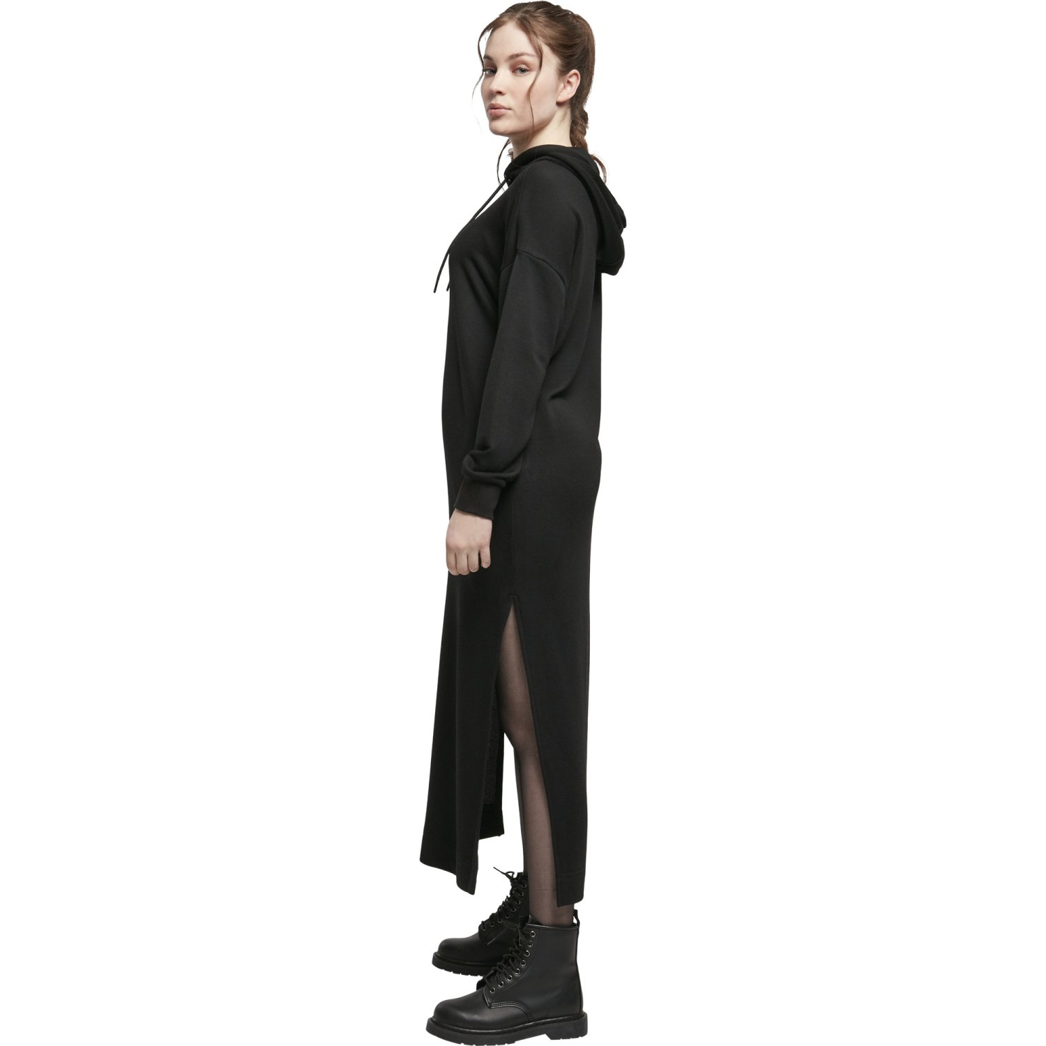 Urban Classics Ladies - MODAL Hoody Long Kleid schwarz