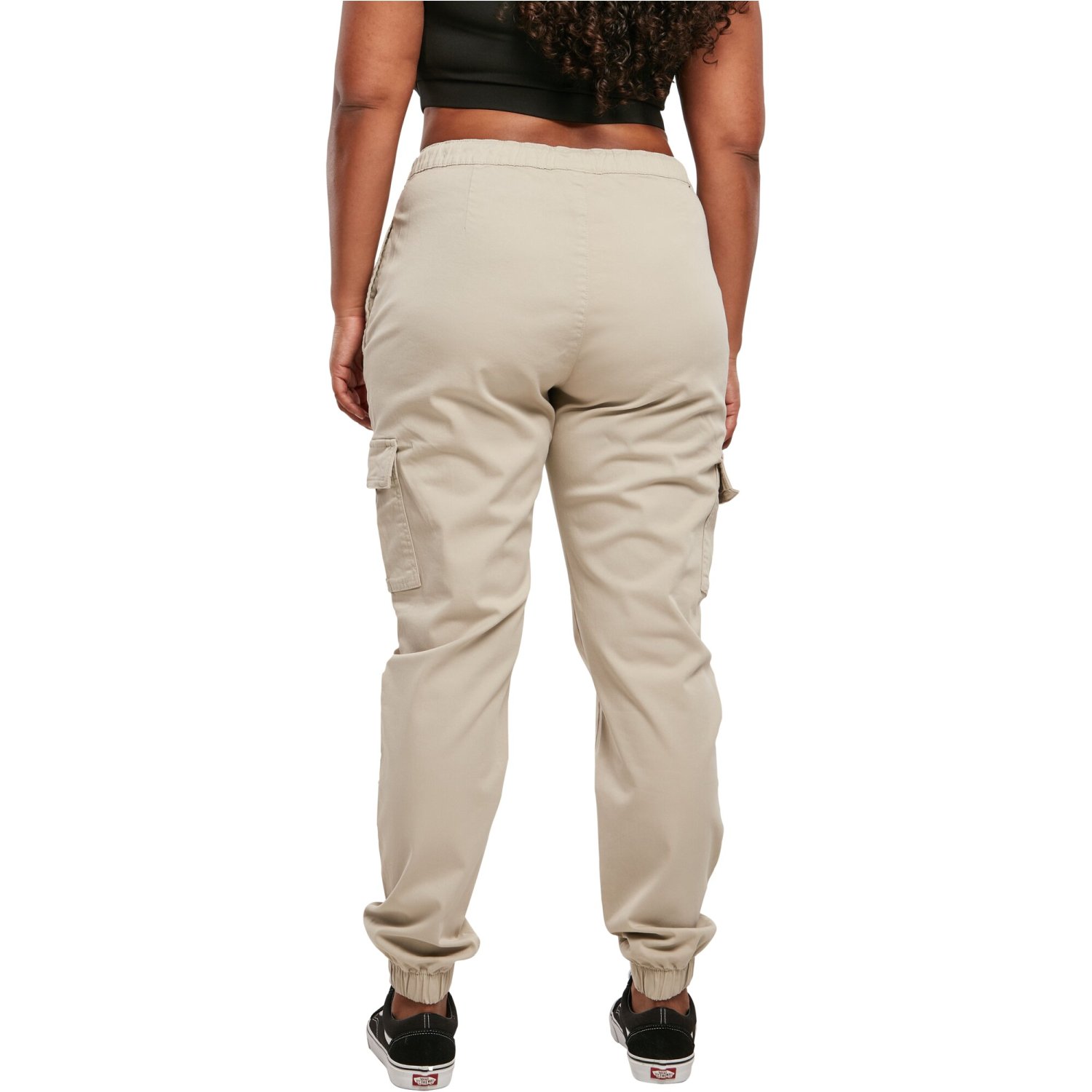 Urban Classics Ladies - High Waist Cargo Sweatpants beige