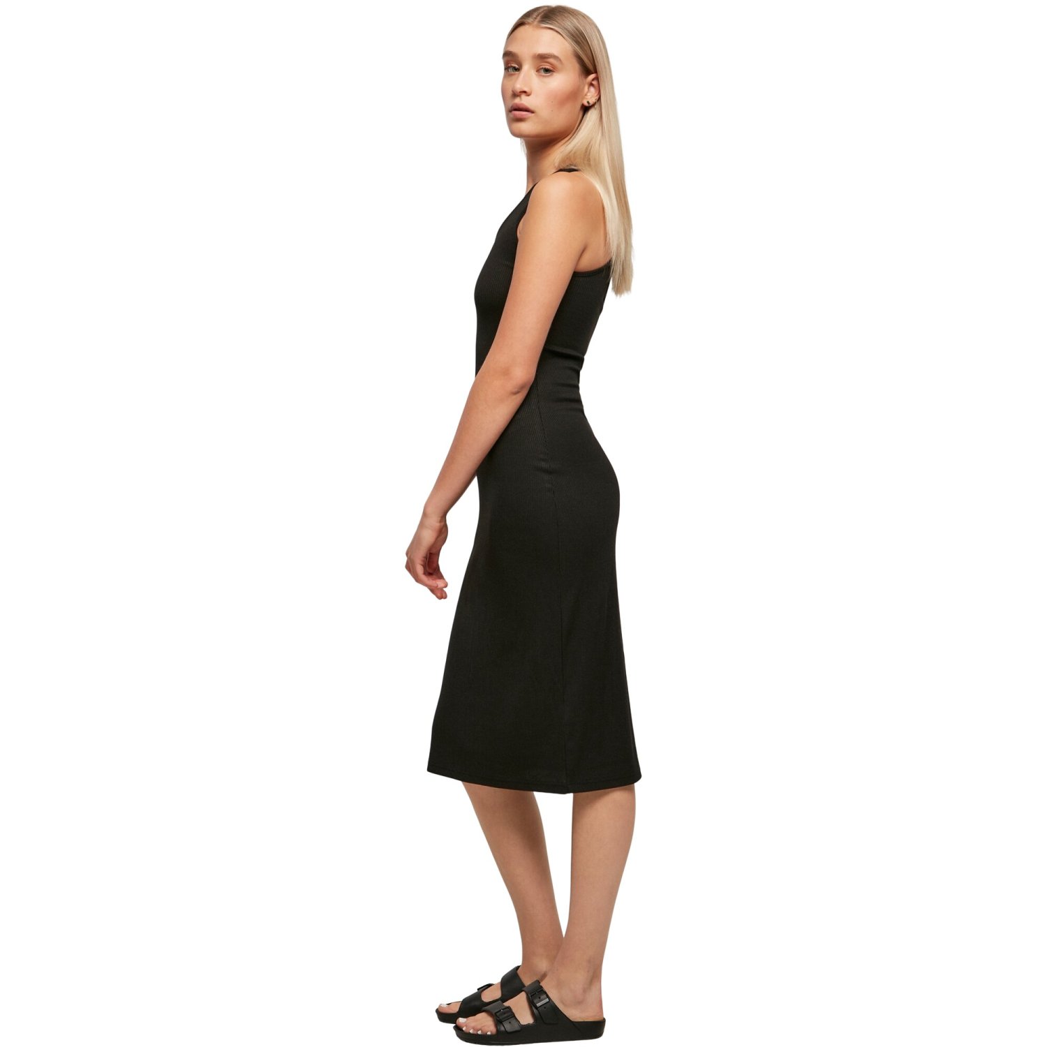 Urban Classics Ladies - RIB Midi Dress noir