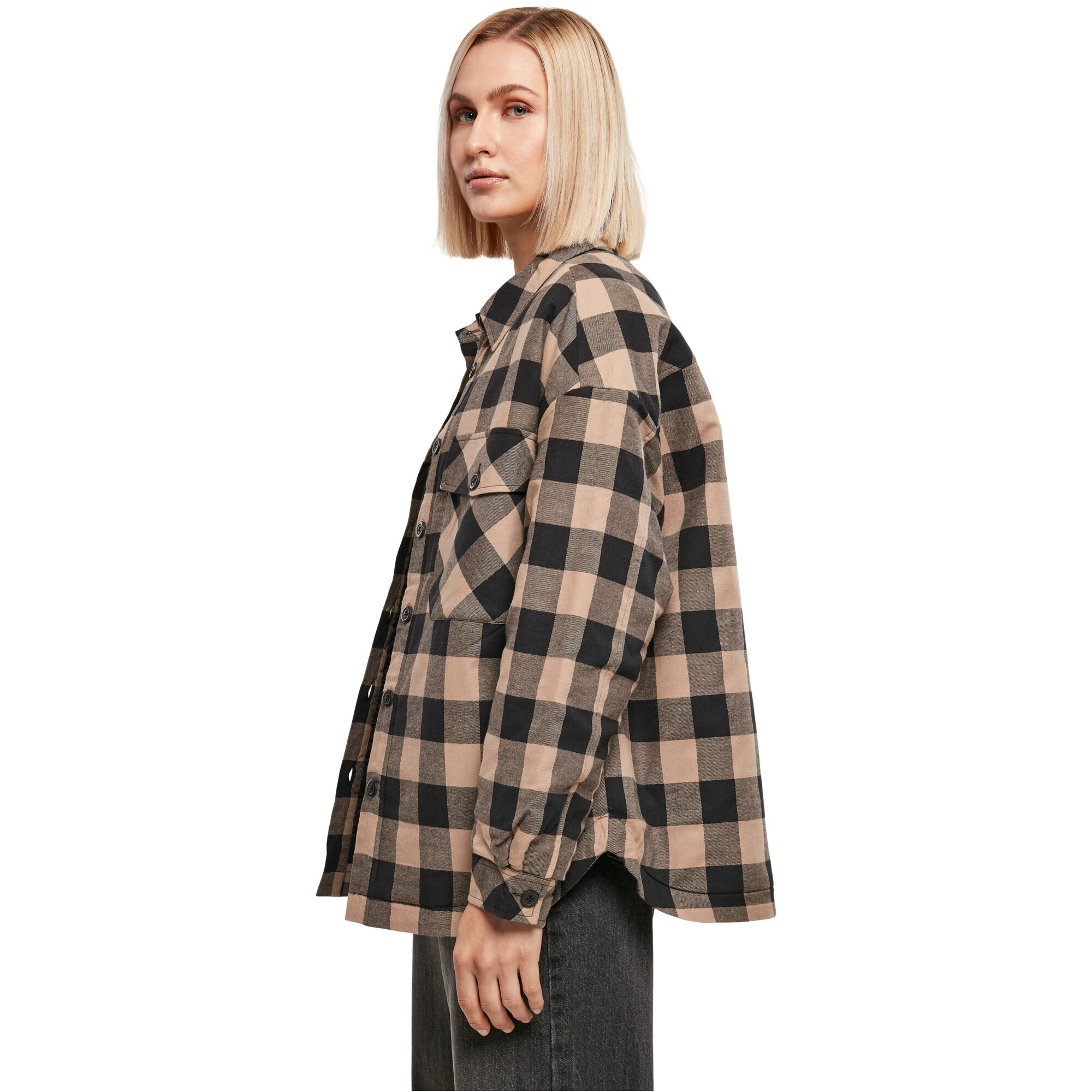 Urban Classics Ladies - Flanell Oversized Shirt Veste taupe