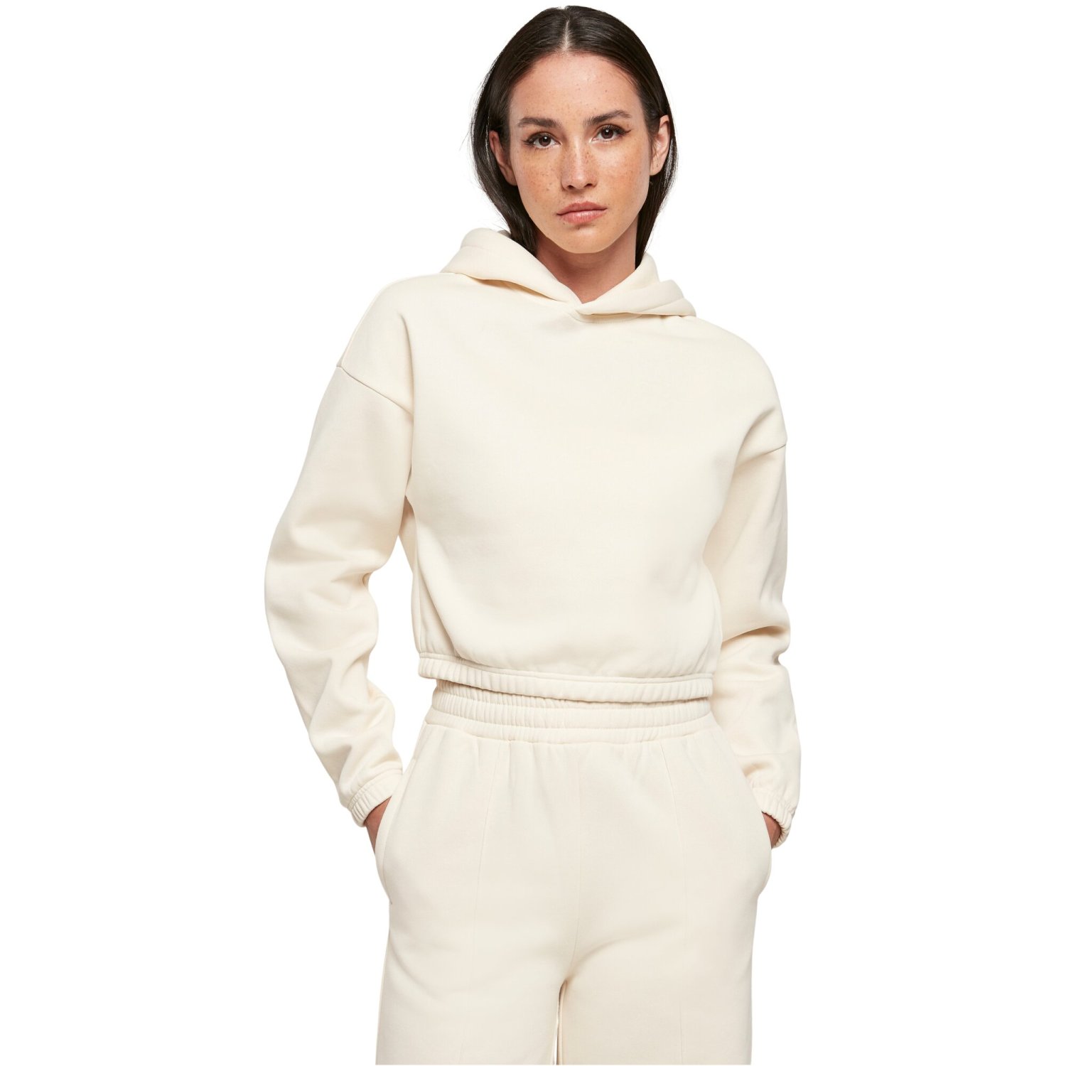 Urban Classics Ladies - Short Oversized Hoody sand