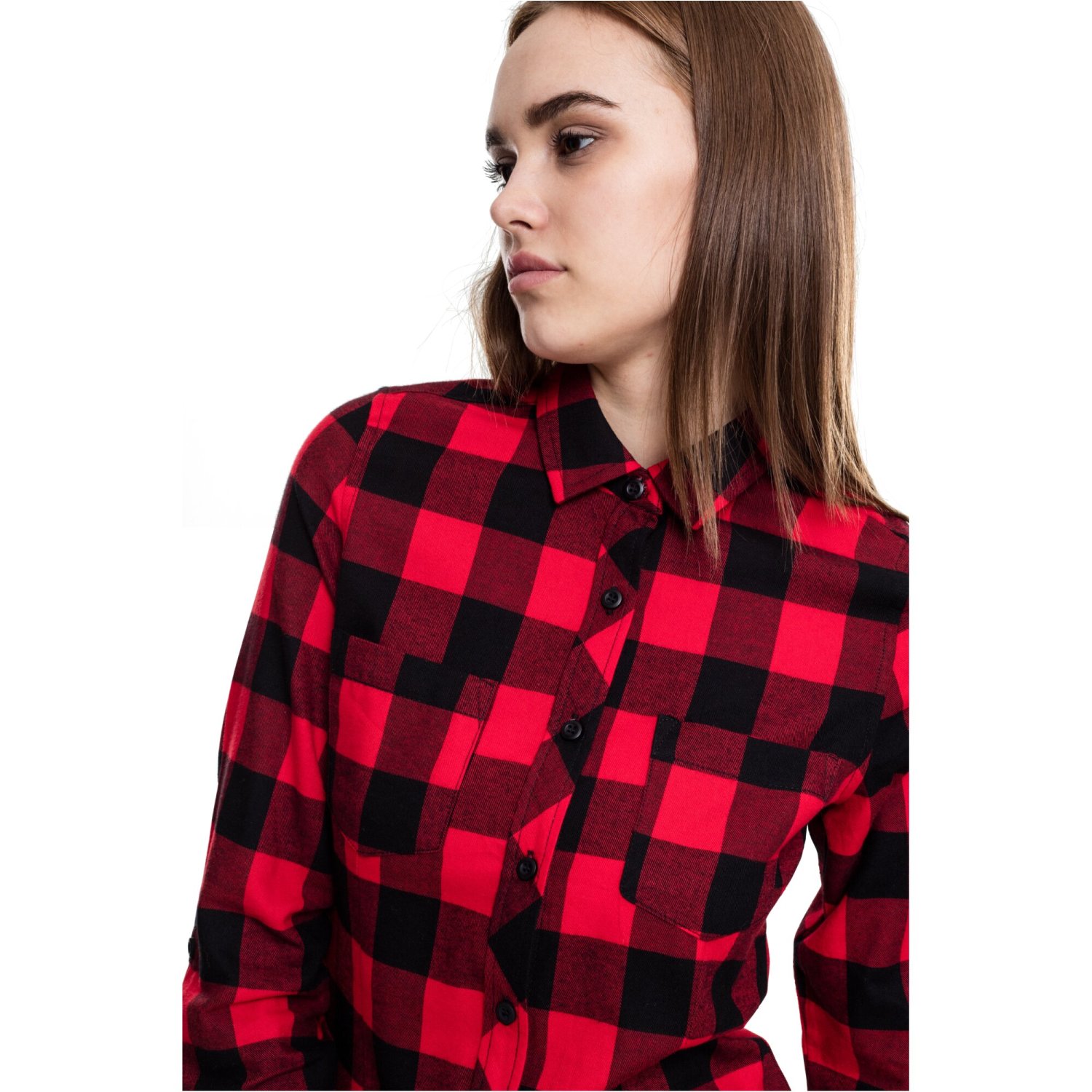 Urban Classics Ladies - TURNUP FLANELL Holzfäller Hemd