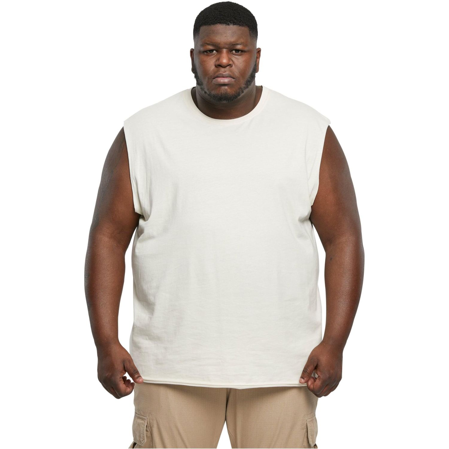 Urban Classics - OPEN EDGE Sleeveless Shirt whitesand