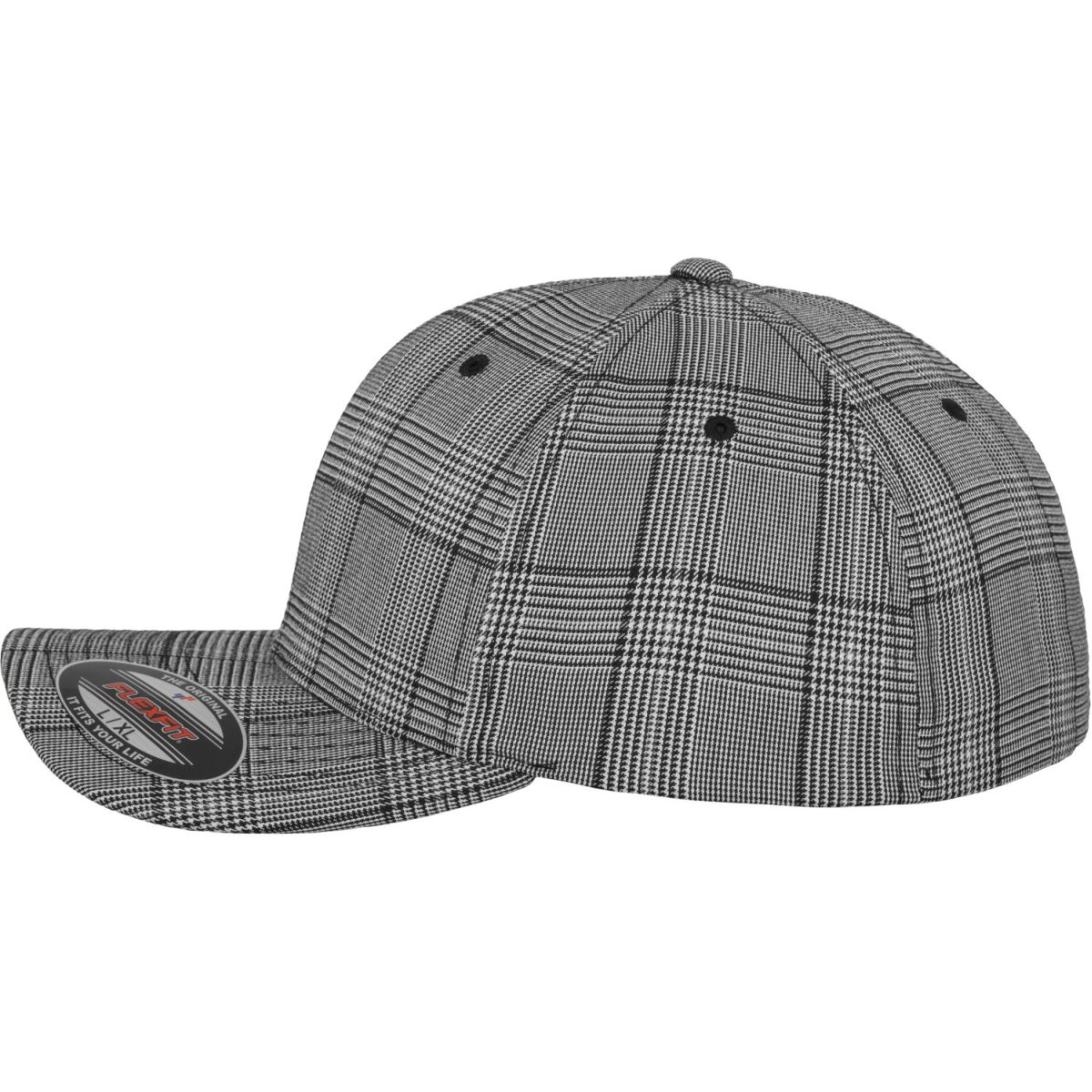 Flexfit GLENN CHECK Stretchable Cap - noir / blanc