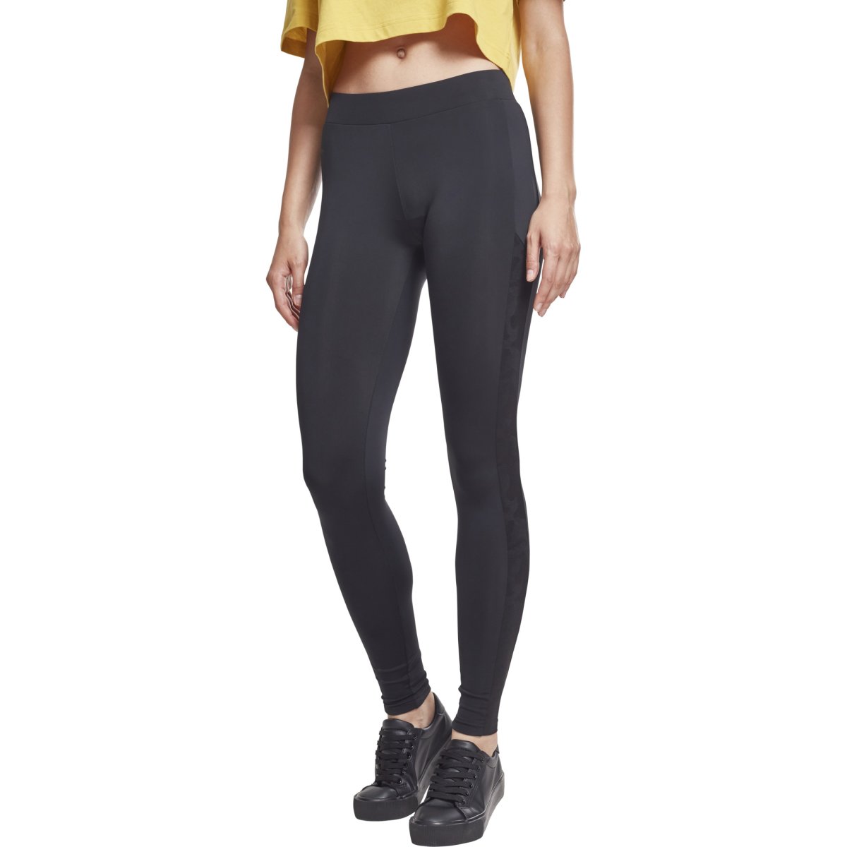 Urban Classics Ladies - Jacquard Camo Striped Leggings black