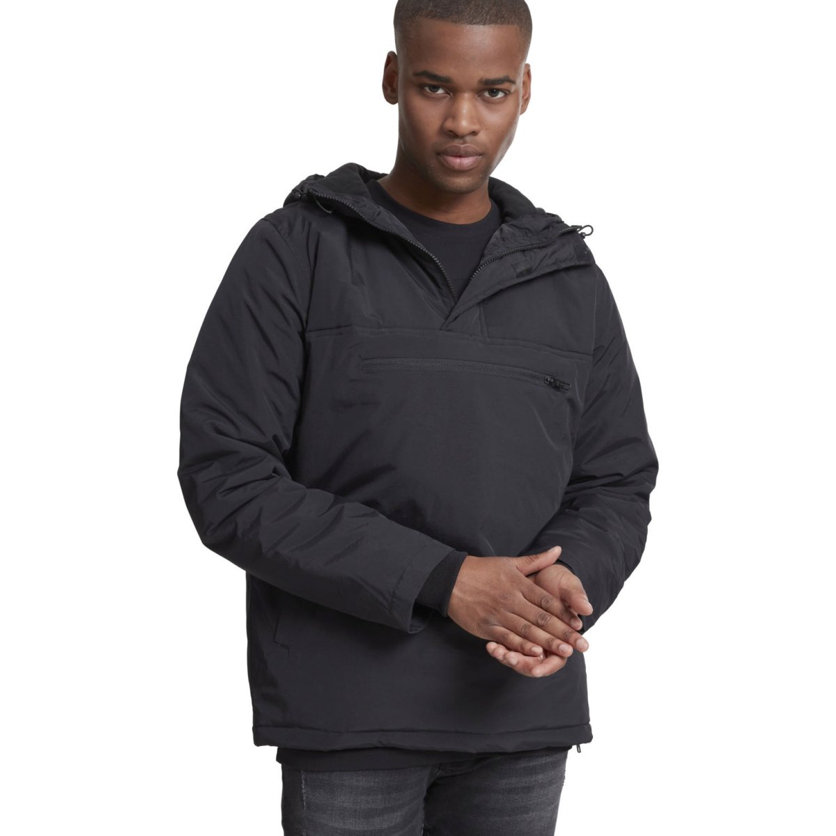 Urban Classics - PADDED PULL OVER Winterjacket black