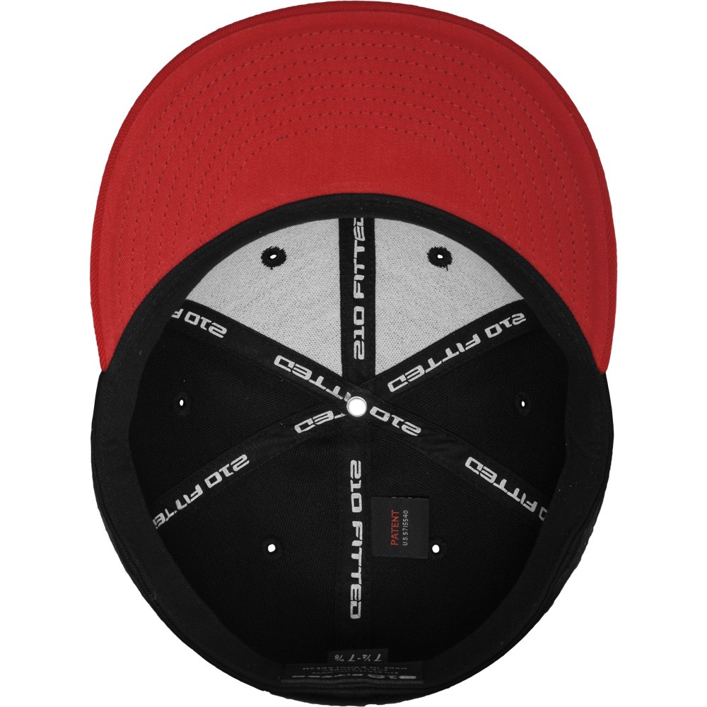 Flexfit Premium 210 Fitted Casquette - noir / rouge - L/XL