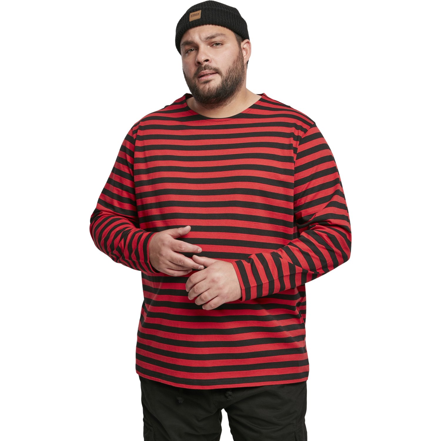 Urban Classics - Regular Stripe Longsleeve red