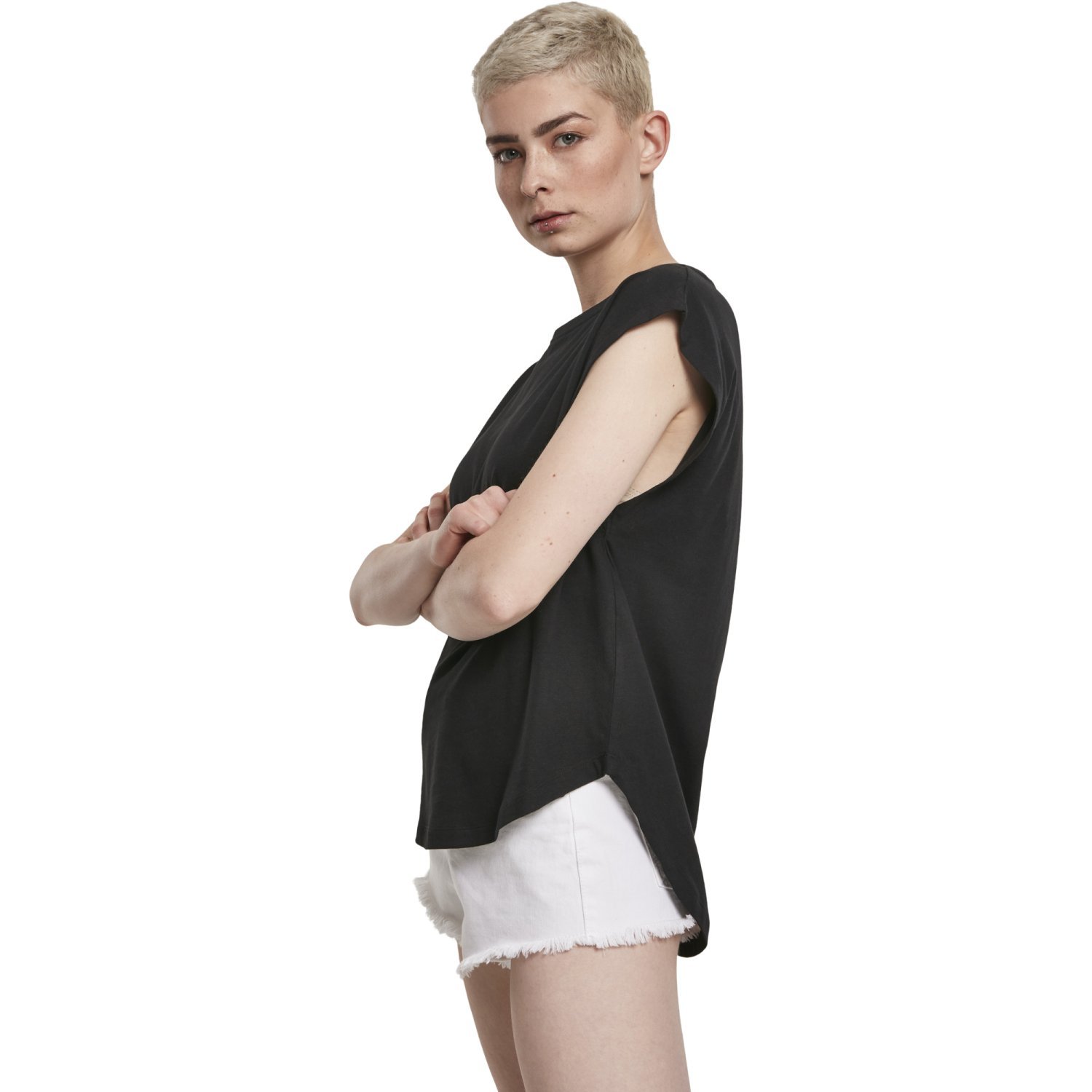 Urban Classics Ladies - Basic Shaped Top Shirt black