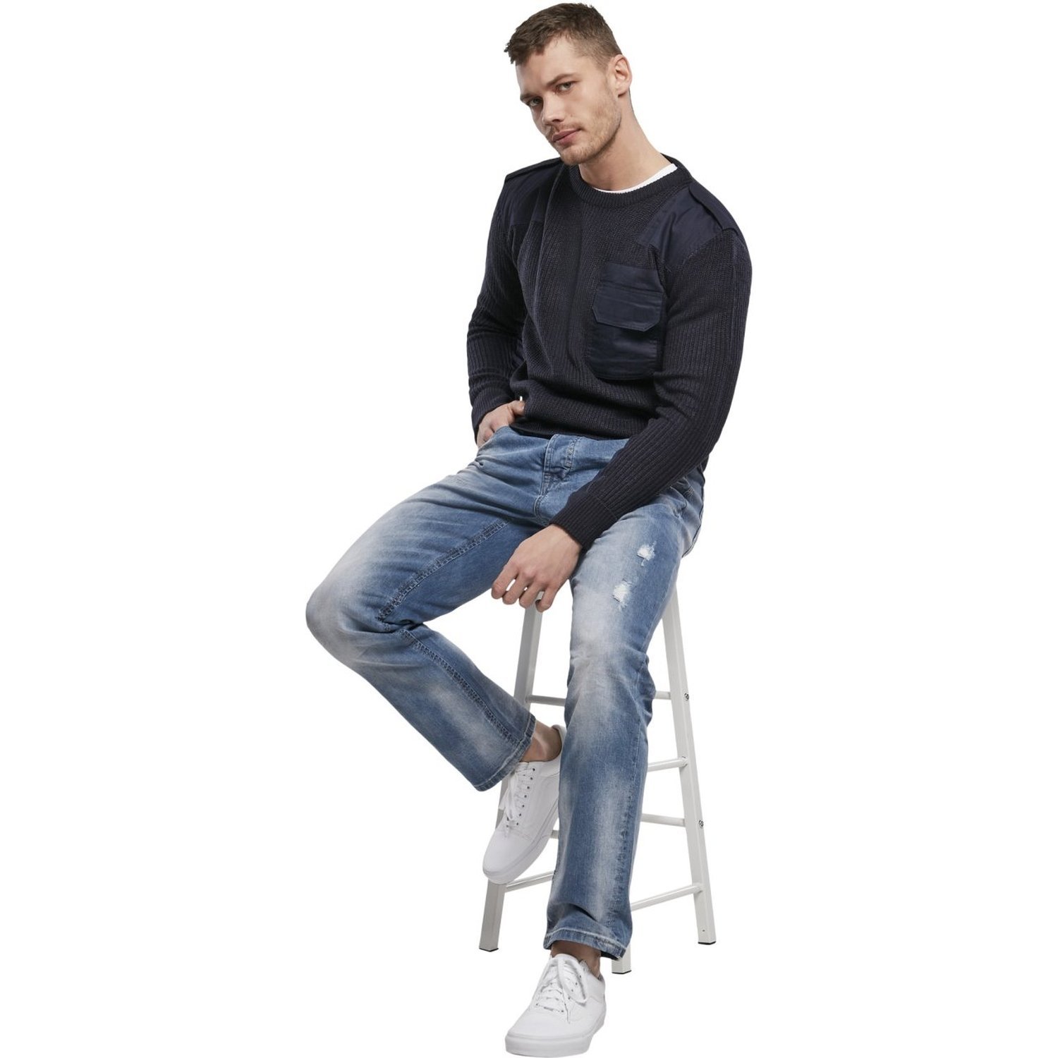 Brandit MILITARY Army Crewneck Pullover Sweater navy