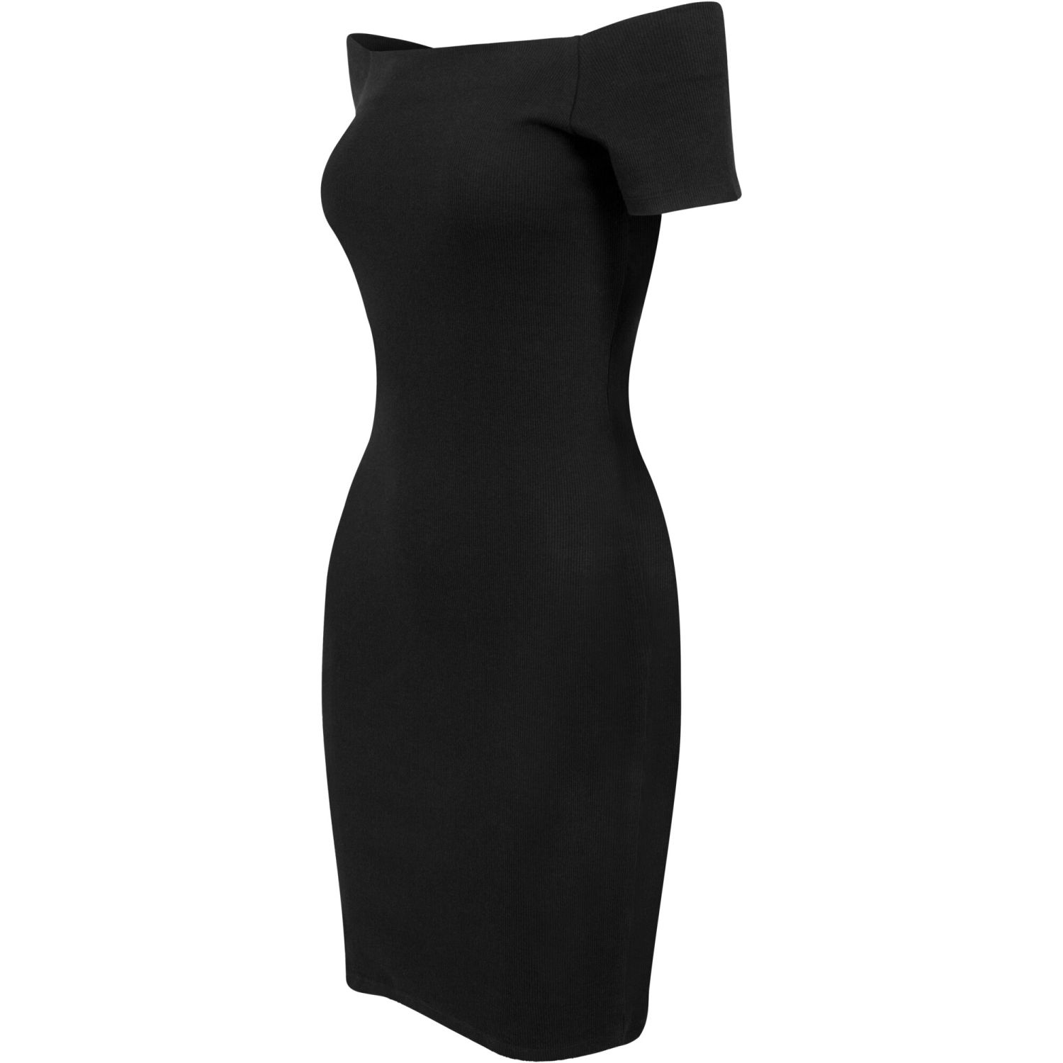 Urban Classics Ladies - Off Shoulder Rib Stretch Kleid