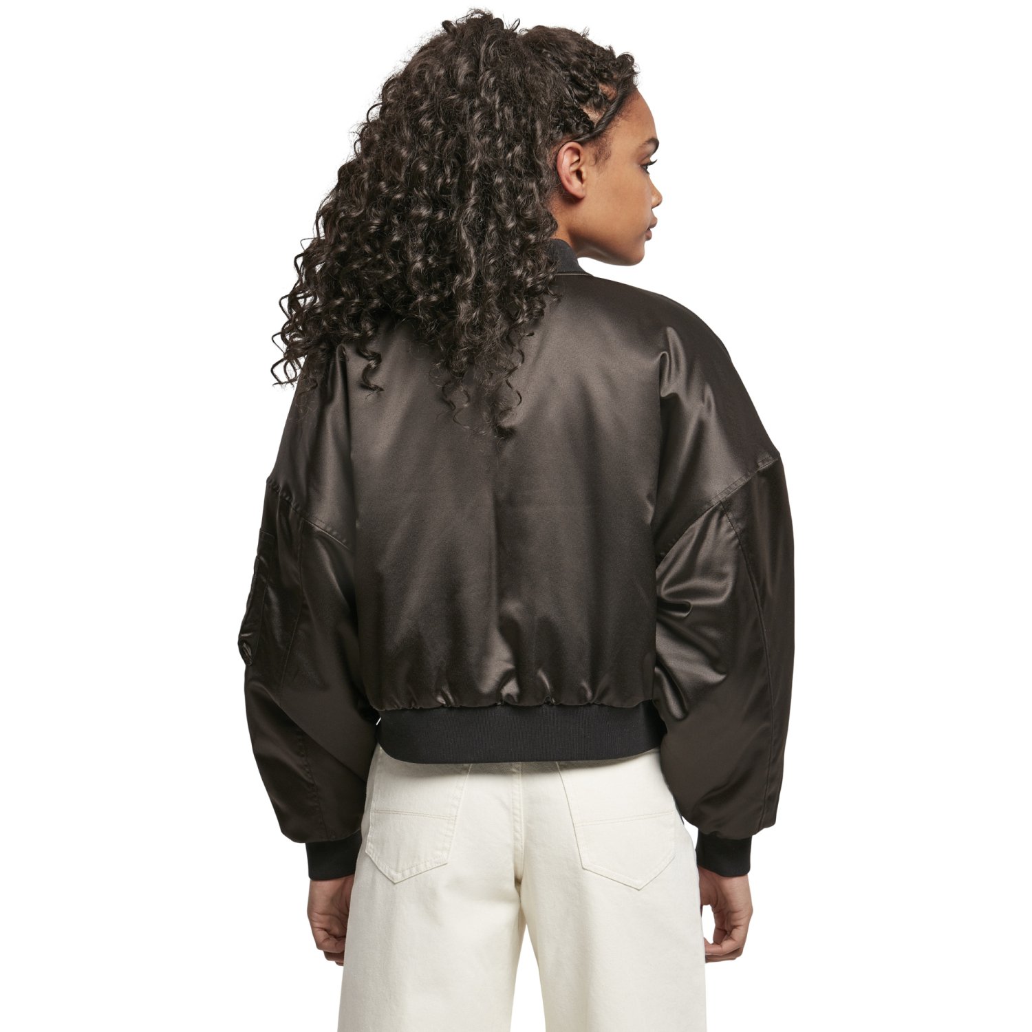 Urban Classics Ladies - SATIN BOMBER Short Oversized Veste