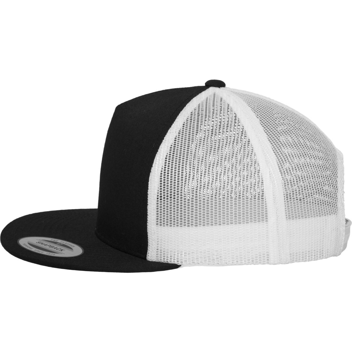 Flexfit Trucker 5-Panel Snapback Casquette - noir / blanc