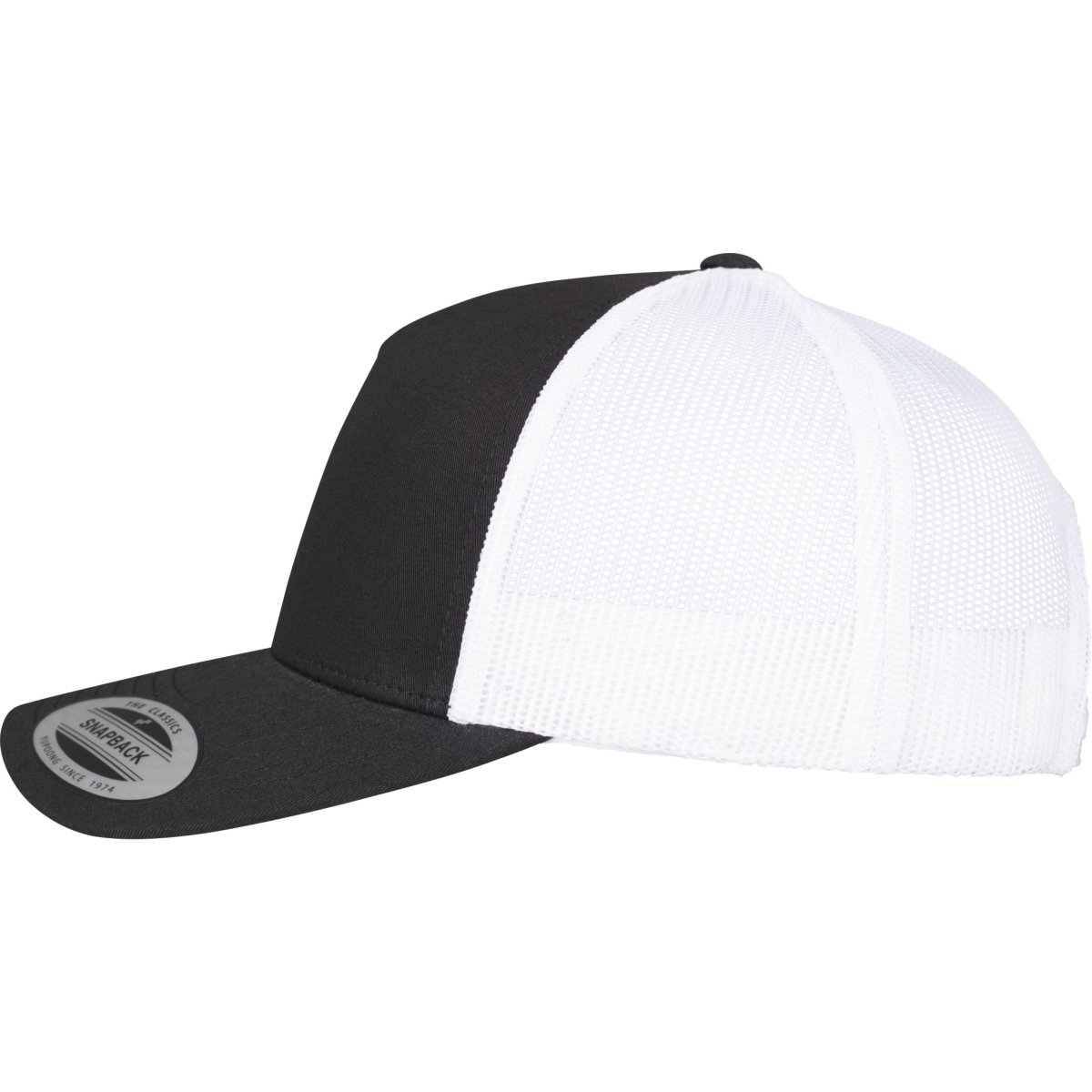 Flexfit 5-Panel RETRO Trucker Snapback Cap - black / white